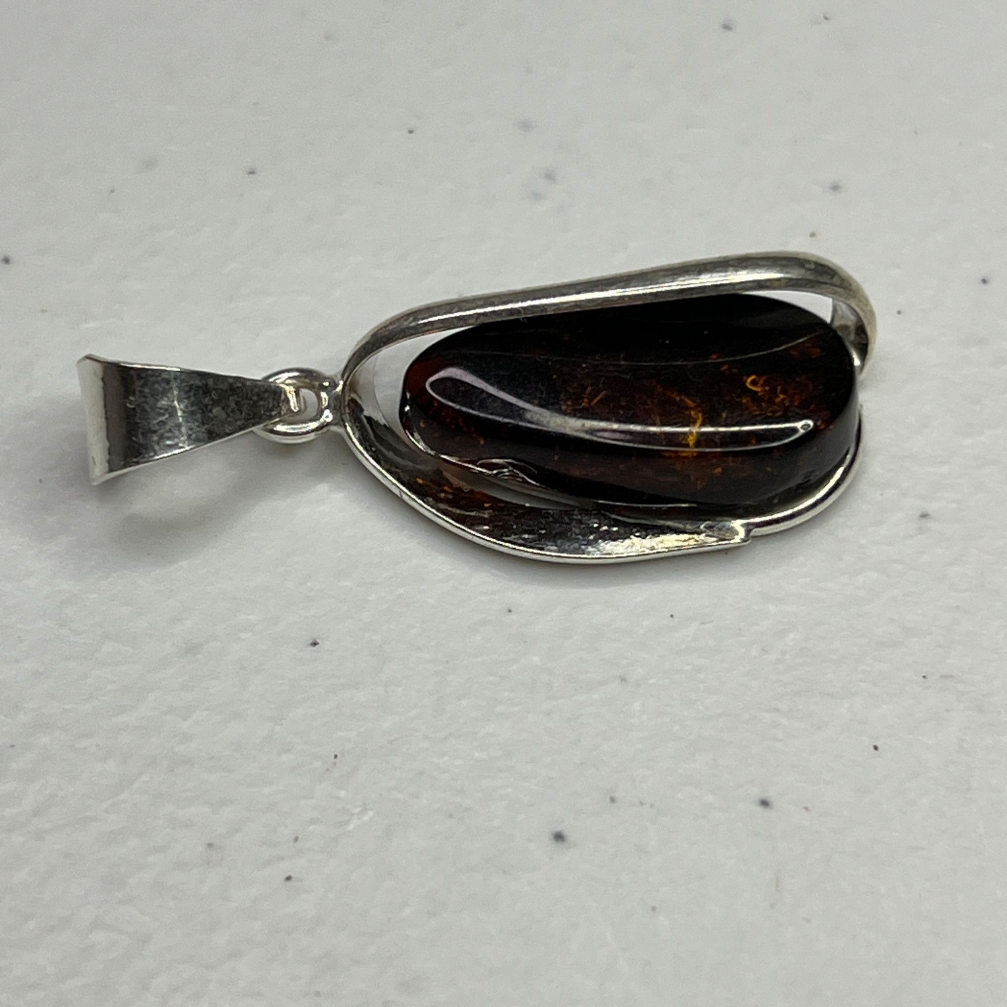 Other Amber Pendant With Sterling Silver Setting & Unique Inclusio Size ONE SIZE - 7 Thumbnail