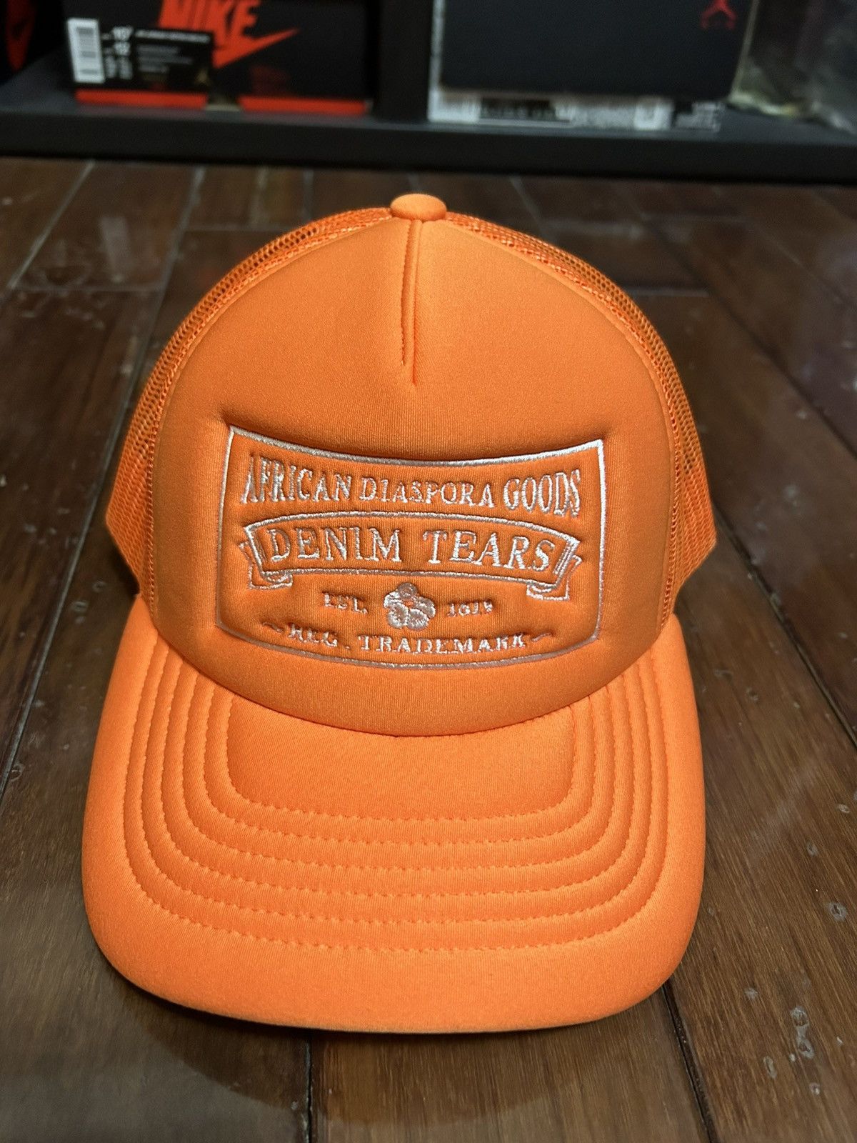DENIM TEARS Denim Tears ADG Trucker Hat Orange Size ONE SIZE - 3 Thumbnail