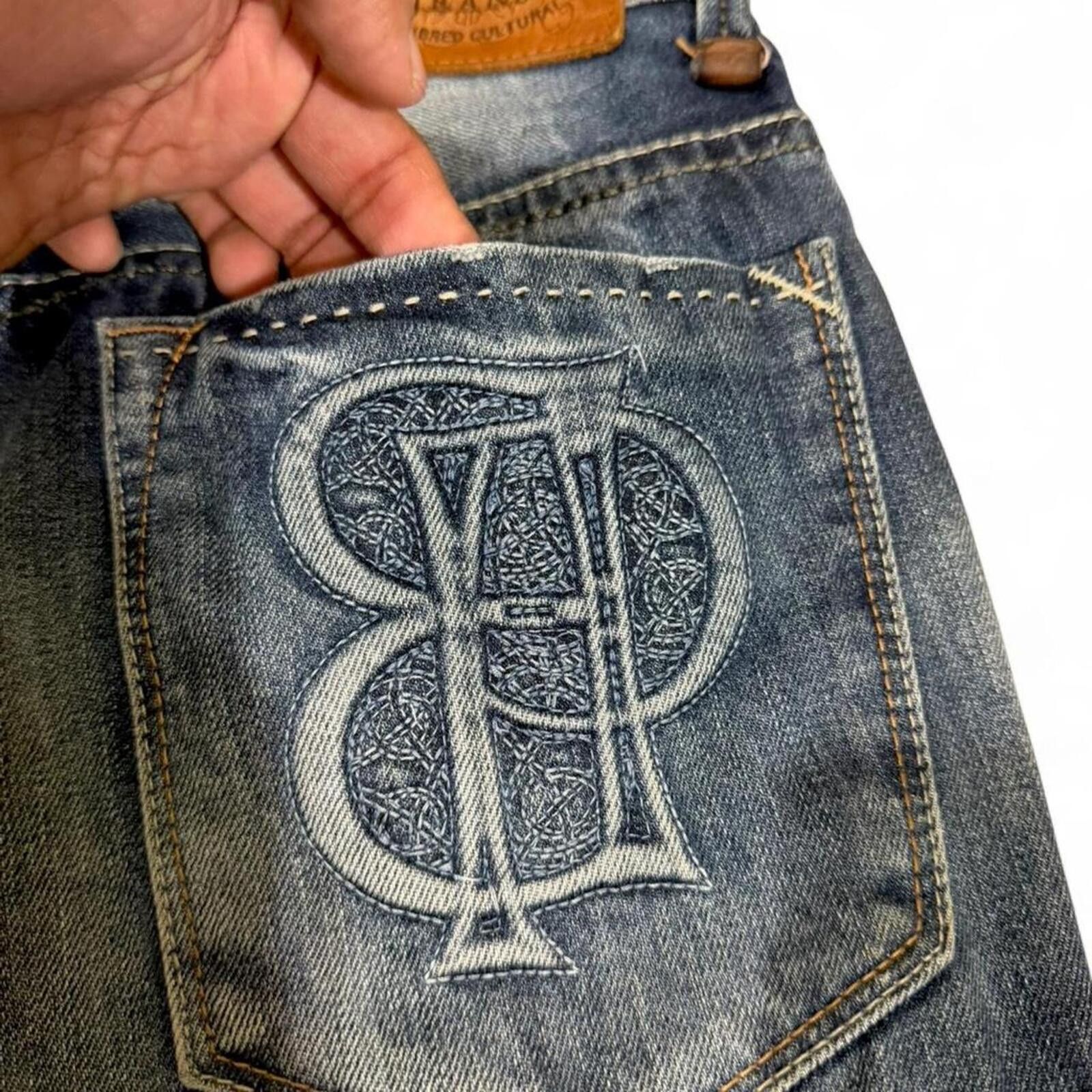 True Religion Beanpole blue denim jeans with embroidered logo Size 32" / US 10 / IT 46 - 6 Thumbnail