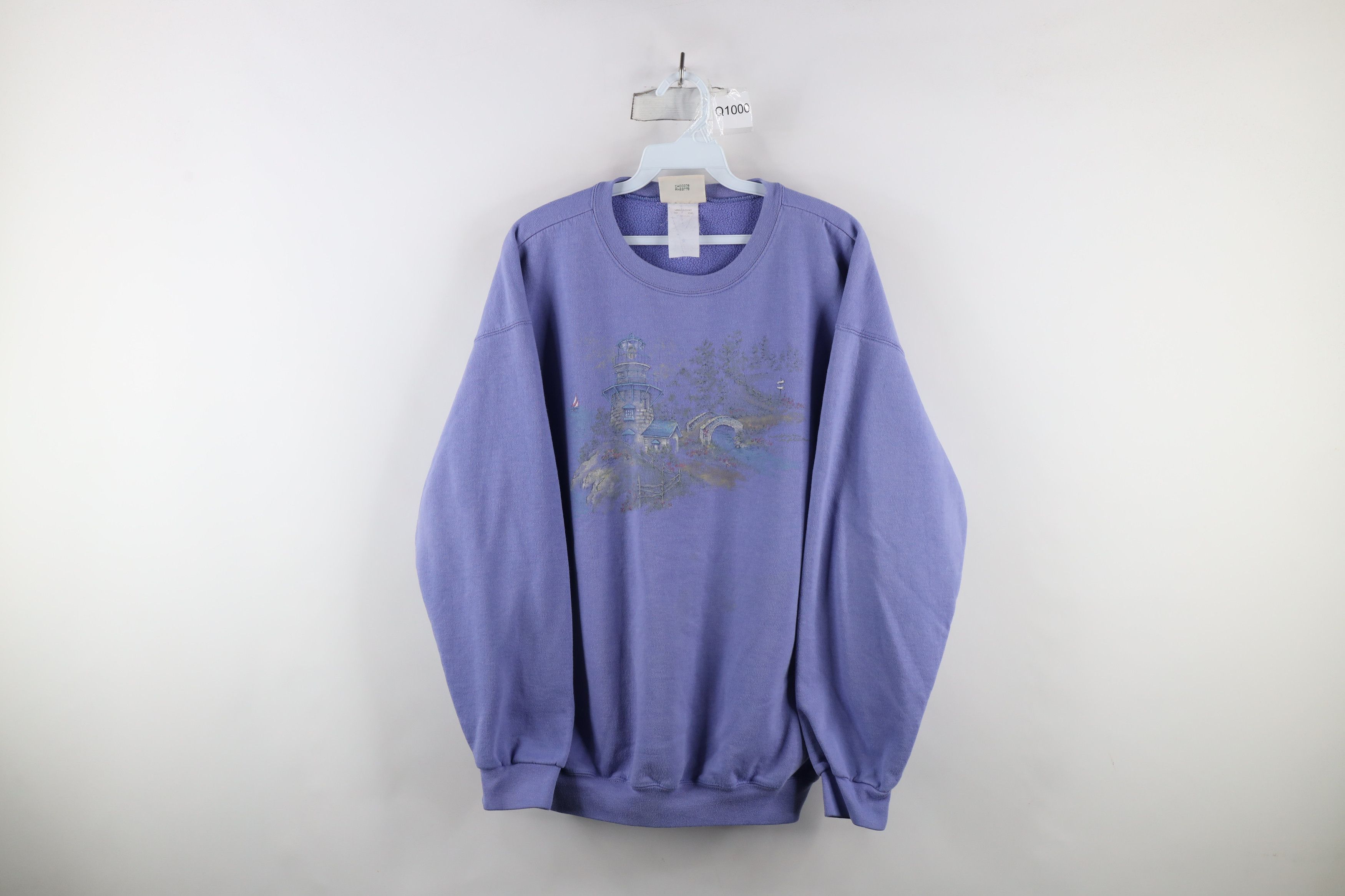 Vintage Vintage 90s Streetwear Nature Garden Lighthouse Sweatshirt Size XL / US 12-14 / IT 48-50 - 1 Thumbnail