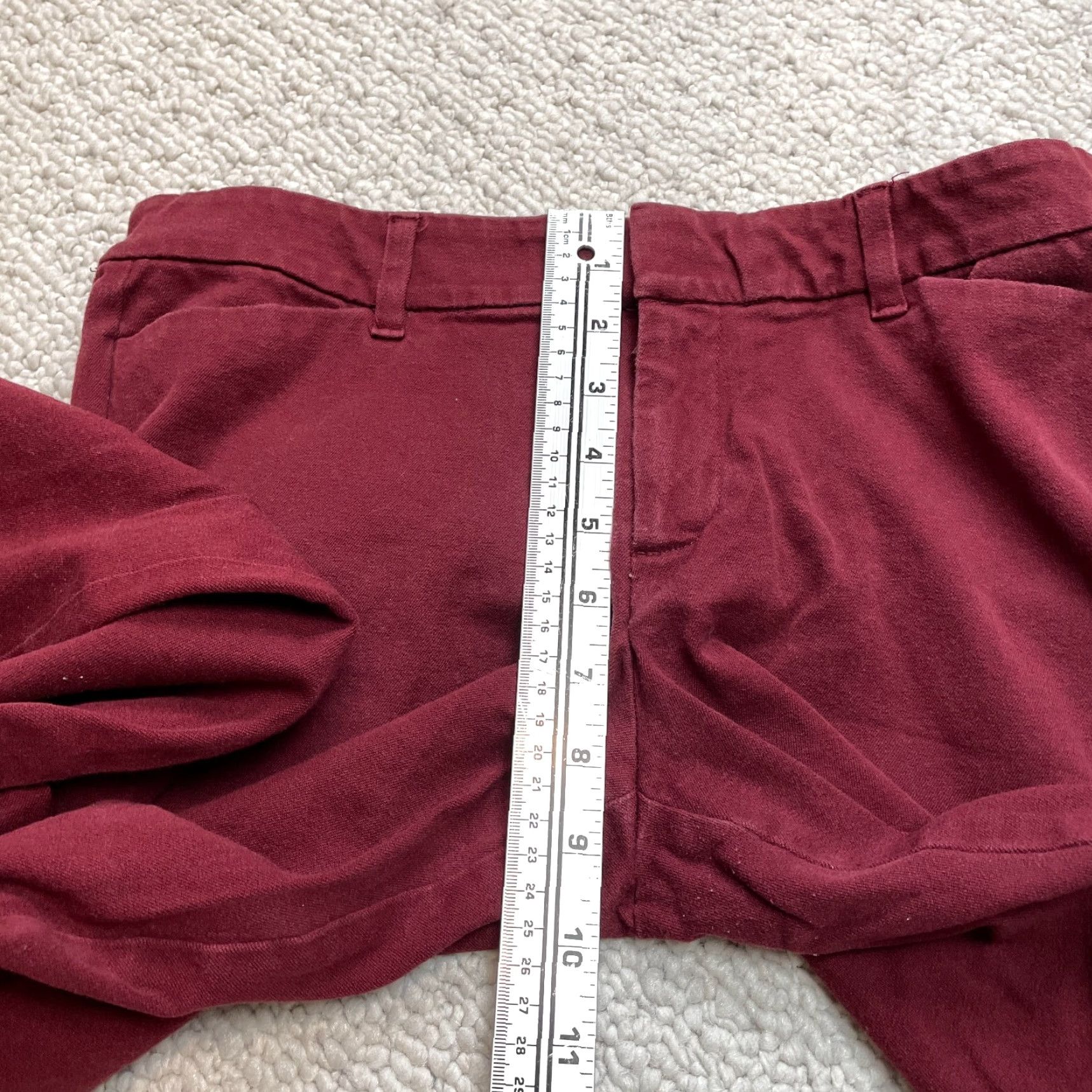 Old Navy Old Navy Pants Womens 10 Chino Lounge Pants Slacks 31x26 Ankle Red Wine Daisy Pattern Solid Casual Womens Size 24" / US 00 / IT 34 - 5 Thumbnail