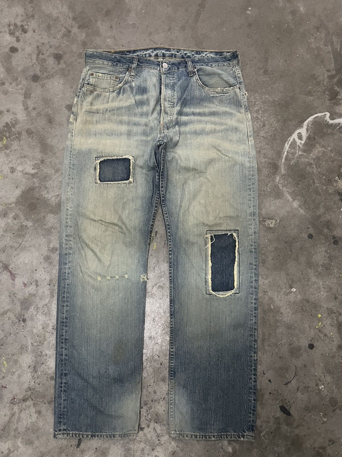 Designer × Levi's VINTAGE 90’s LEVIS 501 PATCHWORK DENIM Size US 34 / EU 50 - 1 Thumbnail