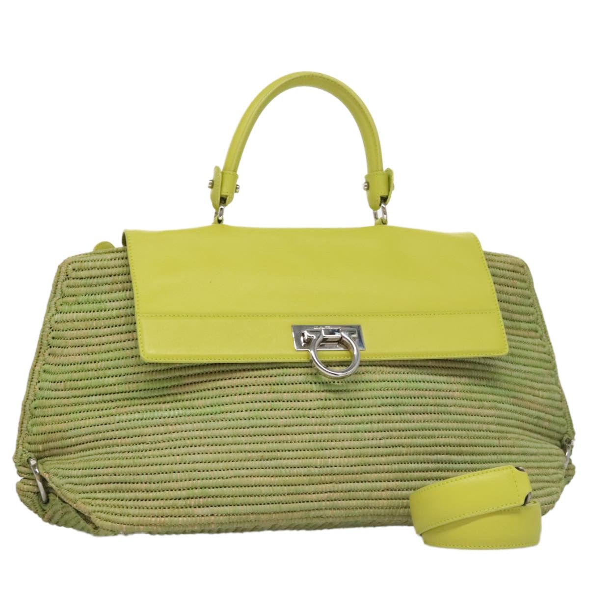 Salvatore Ferragamo Salvatore Ferragamo Sofia Satchel Raffia with Leather Size ONE SIZE - 1 Thumbnail
