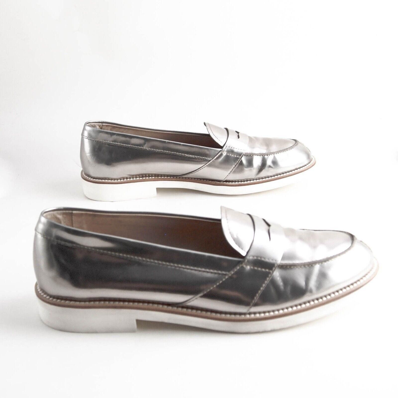 Tod's TODs Penny Loafers Silver Mirror Leather EU 40.5 US 10.5 Size US 10.5 / IT 40.5 - 6 Thumbnail