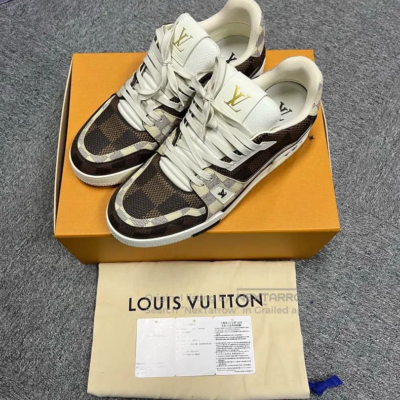 Louis Vuitton Brown checkerboard low-top fashion board sho