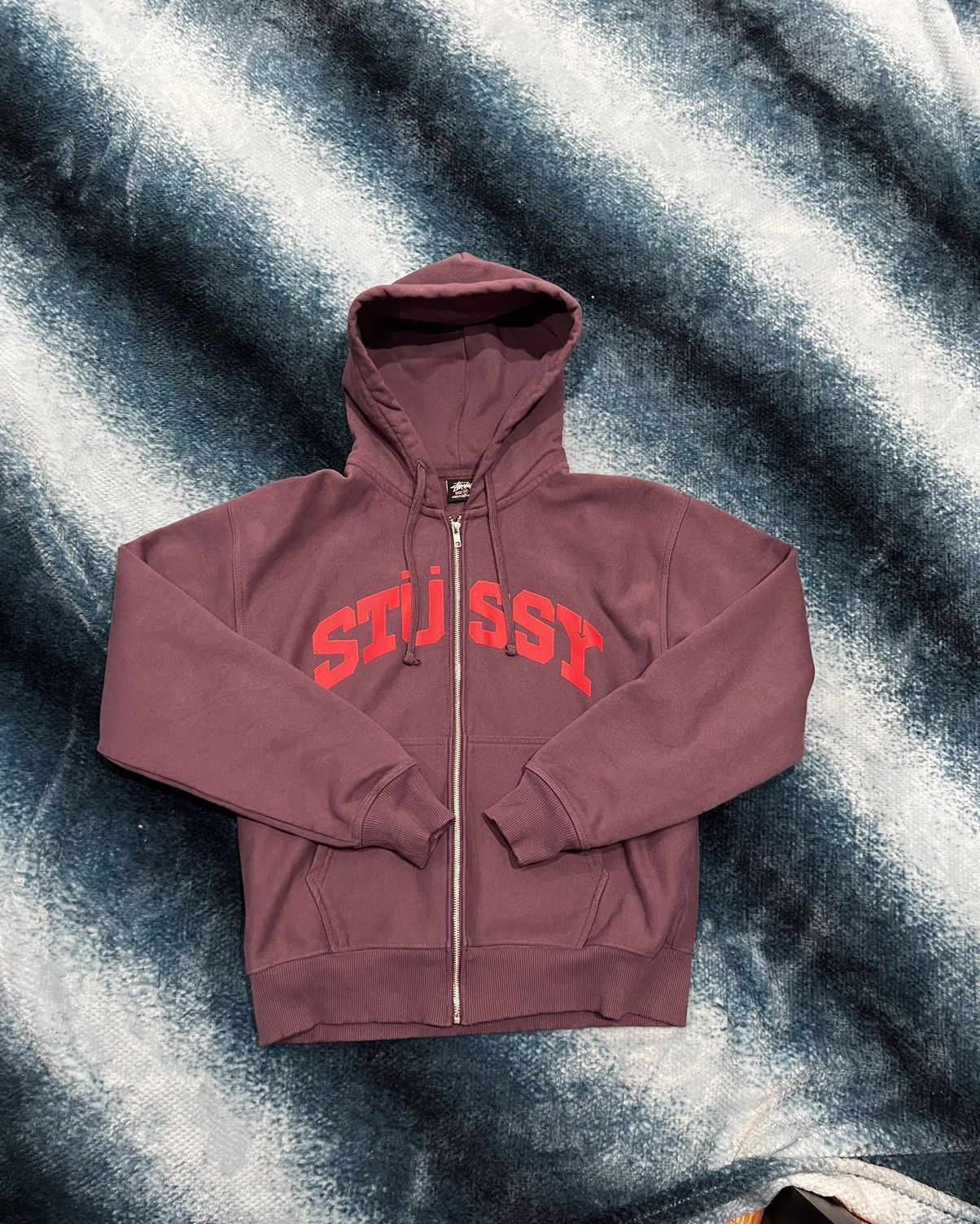 image of Limited Editonblock Sport Stussy Hoodie in Red/Purple, Men's (Size Medium)
