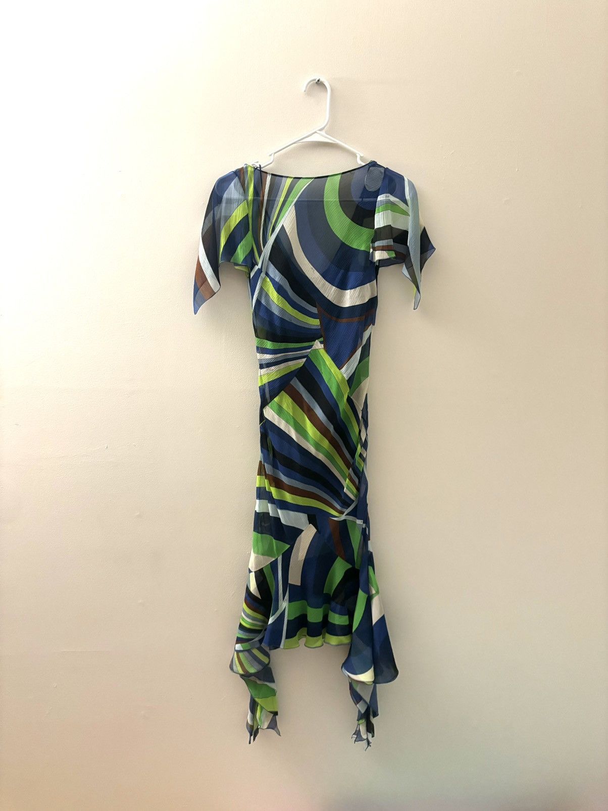 Emilio Pucci Emilio Pucci Ruffled Printed Silk Georgette Midi Dress Size XS / US 0-2 / IT 36-38 - 4 Thumbnail