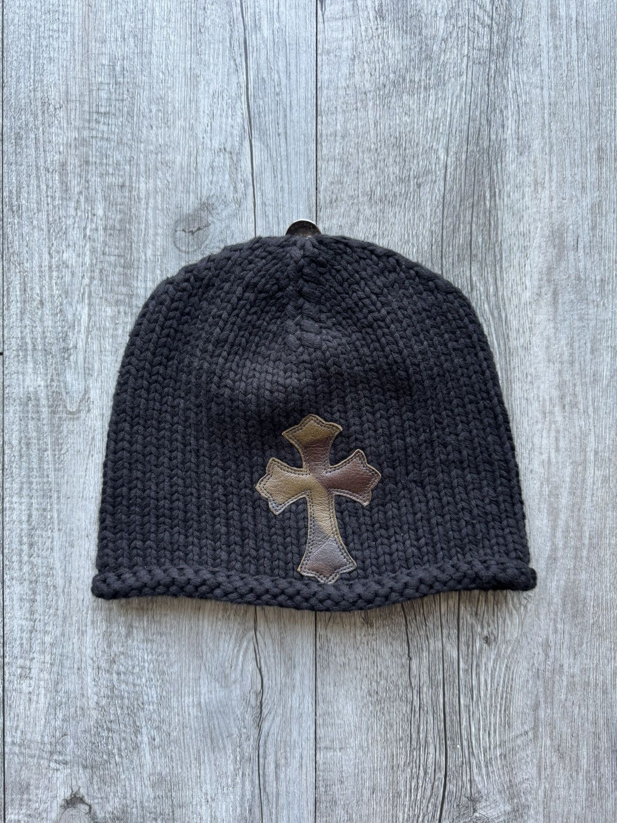 image of Chrome Hearts Beanie Cross Camo in Black, Men's