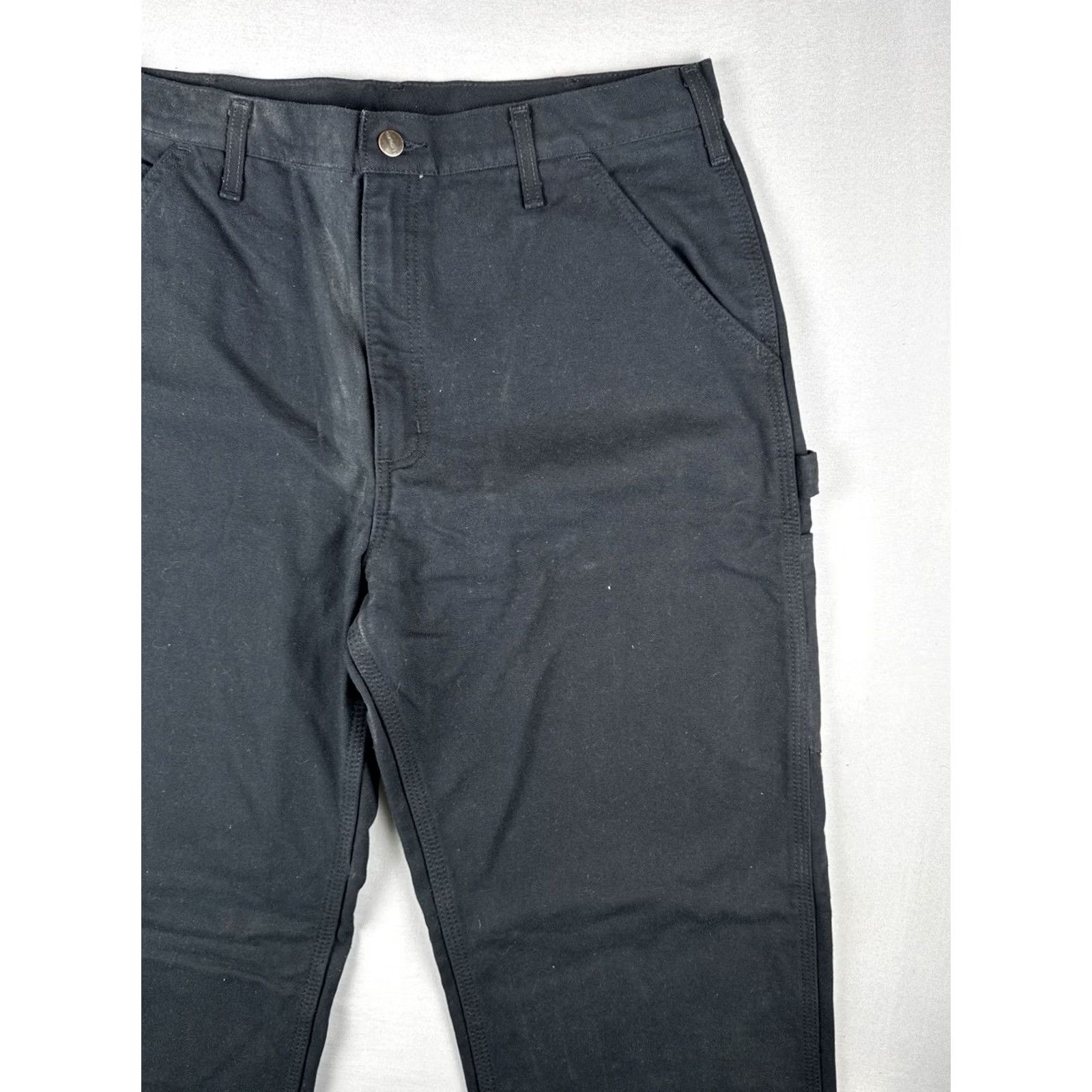Carhartt VINTAGE Carhartt Flannel Lined Work Pants Black Dungaree Carpenter 36x34 BLK Size US 36 / EU 52 - 5 Thumbnail