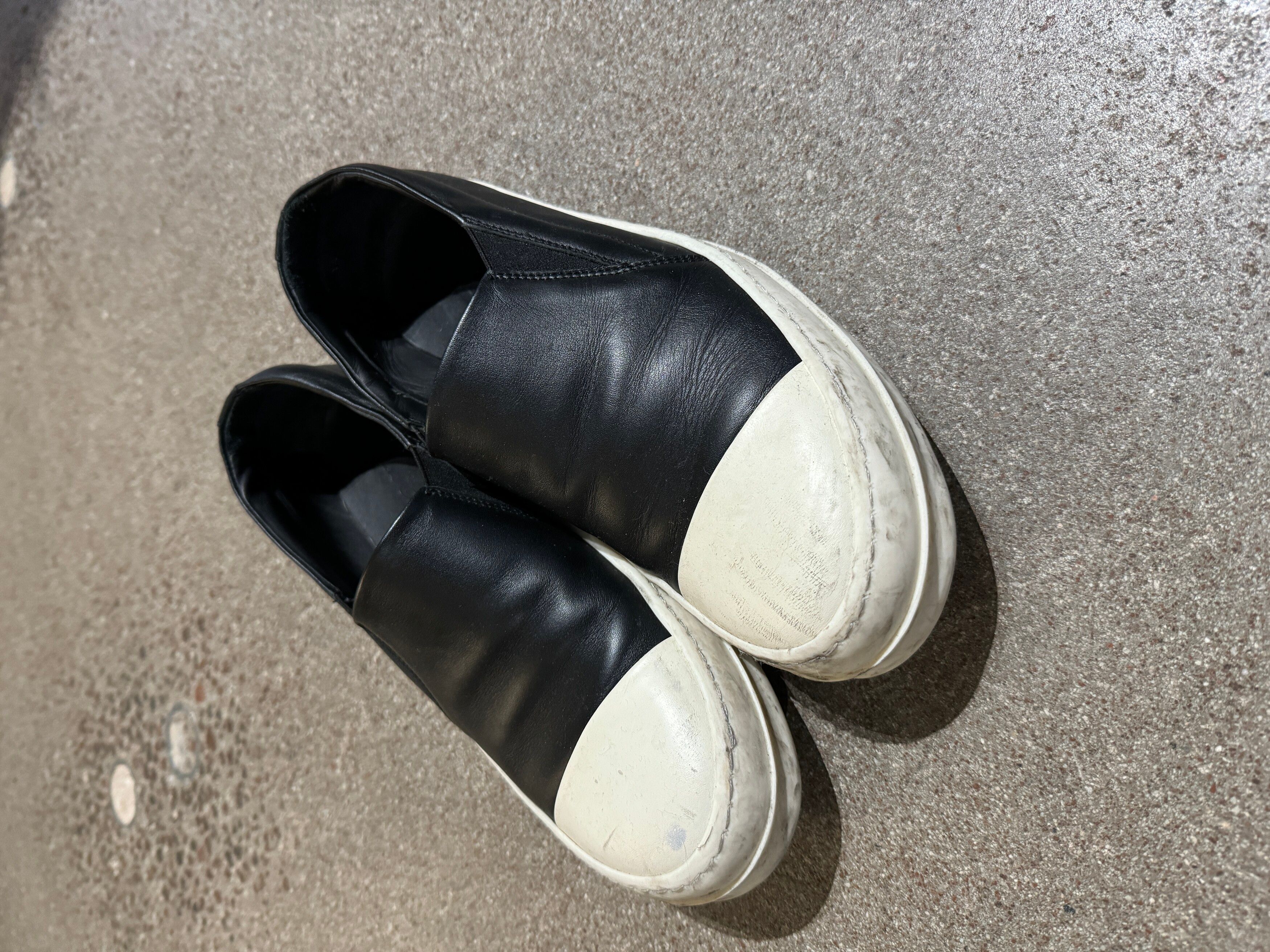 Pre-owned Rick Owens Slip On Boat Shoes In Black
