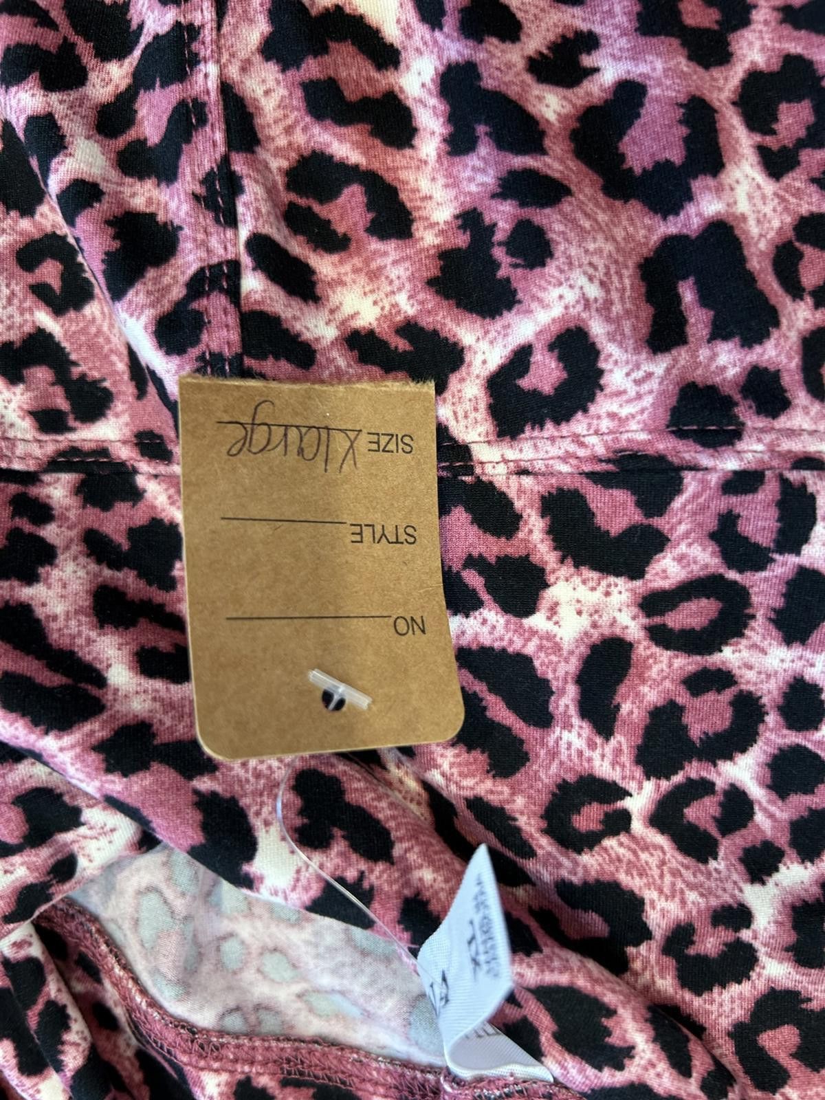 Other Pink Leopard Print Leggings Size XL Size 40" / US 18 - 2 Thumbnail
