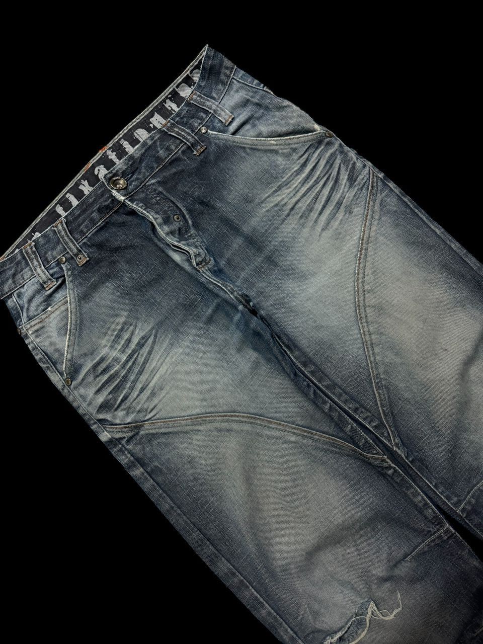 Rusty THRASHED Shine Denim Construction Rusty Blue Distressed Jean Size US 32 / EU 48 - 7 Thumbnail