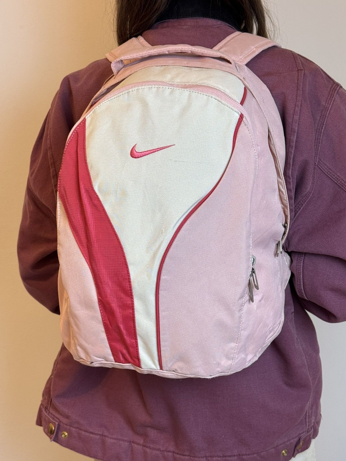Nike × Vintage Nike Vintage 90’s Bag Pack Center Swoosh Y2K SWAG Size ONE SIZE - 1 Thumbnail