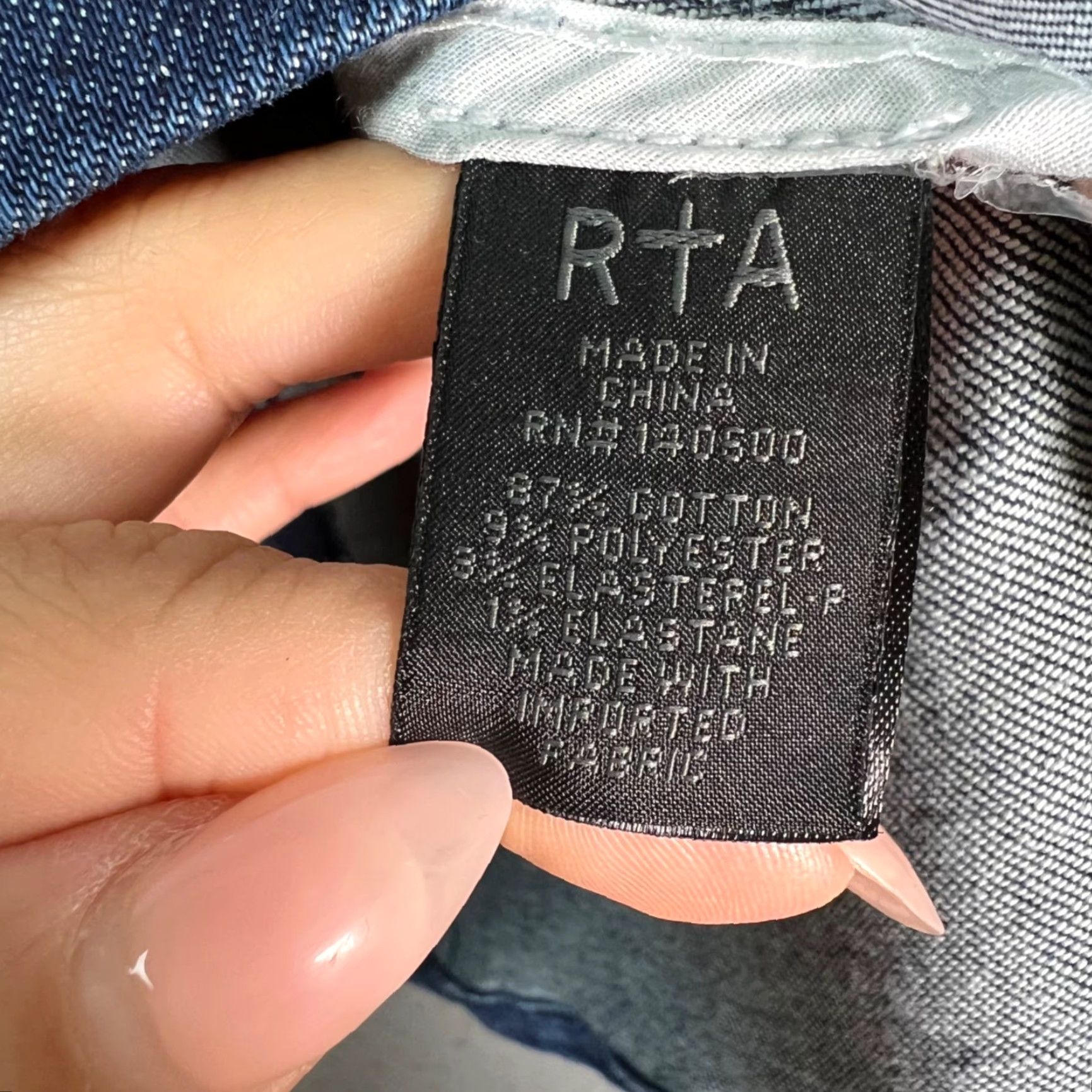 Rta RTA Womens Denim Pencil Skirt With Diagonal Zipper Blue Jean Mini Size 2 Size 26" / US 2 / IT 38 - 4 Thumbnail