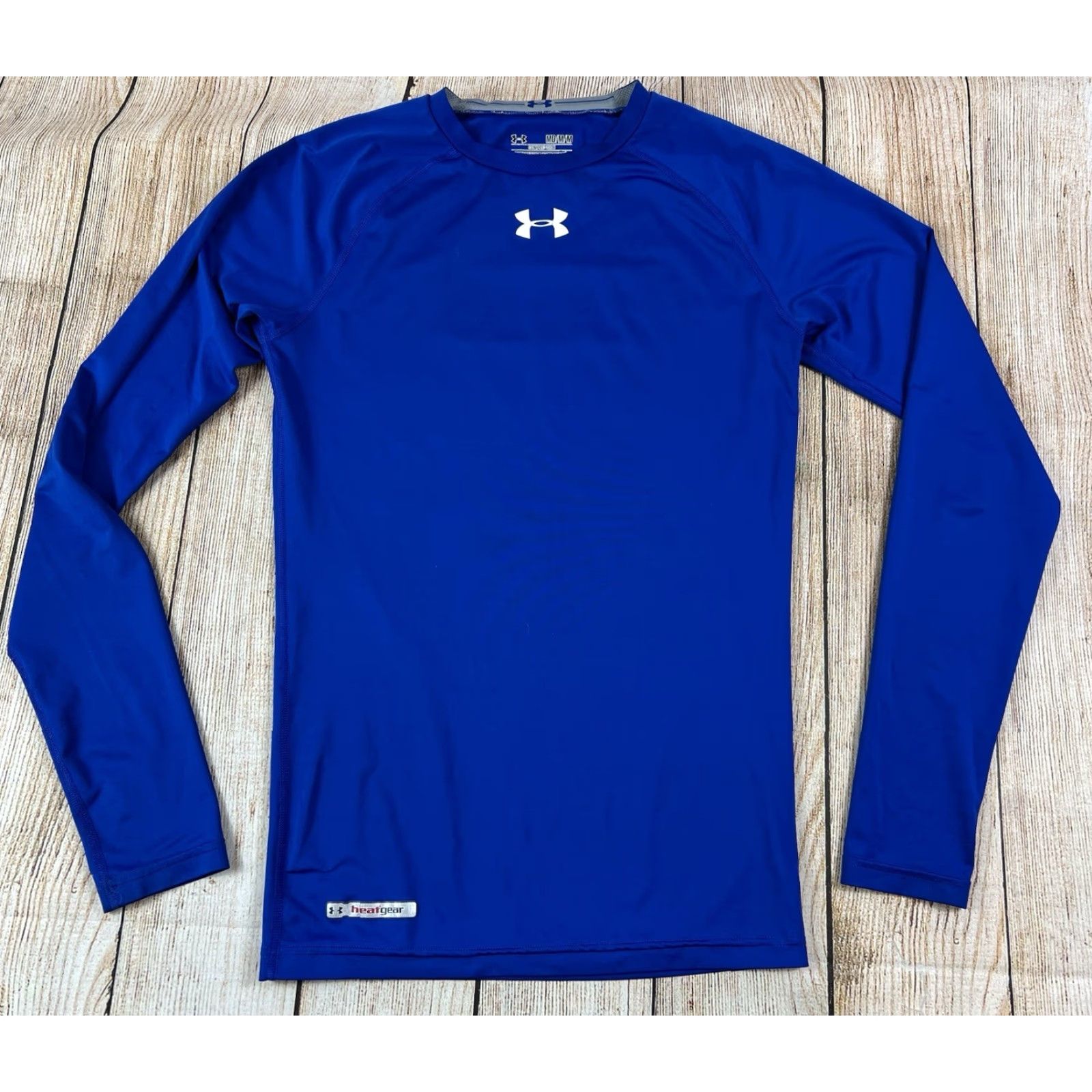 Under Armour Mens Under Armour Blue Long Sleeve Compression HeatGear Base Layer Shirt M Medium Size US M / EU 48-50 / 2 - 2 Thumbnail