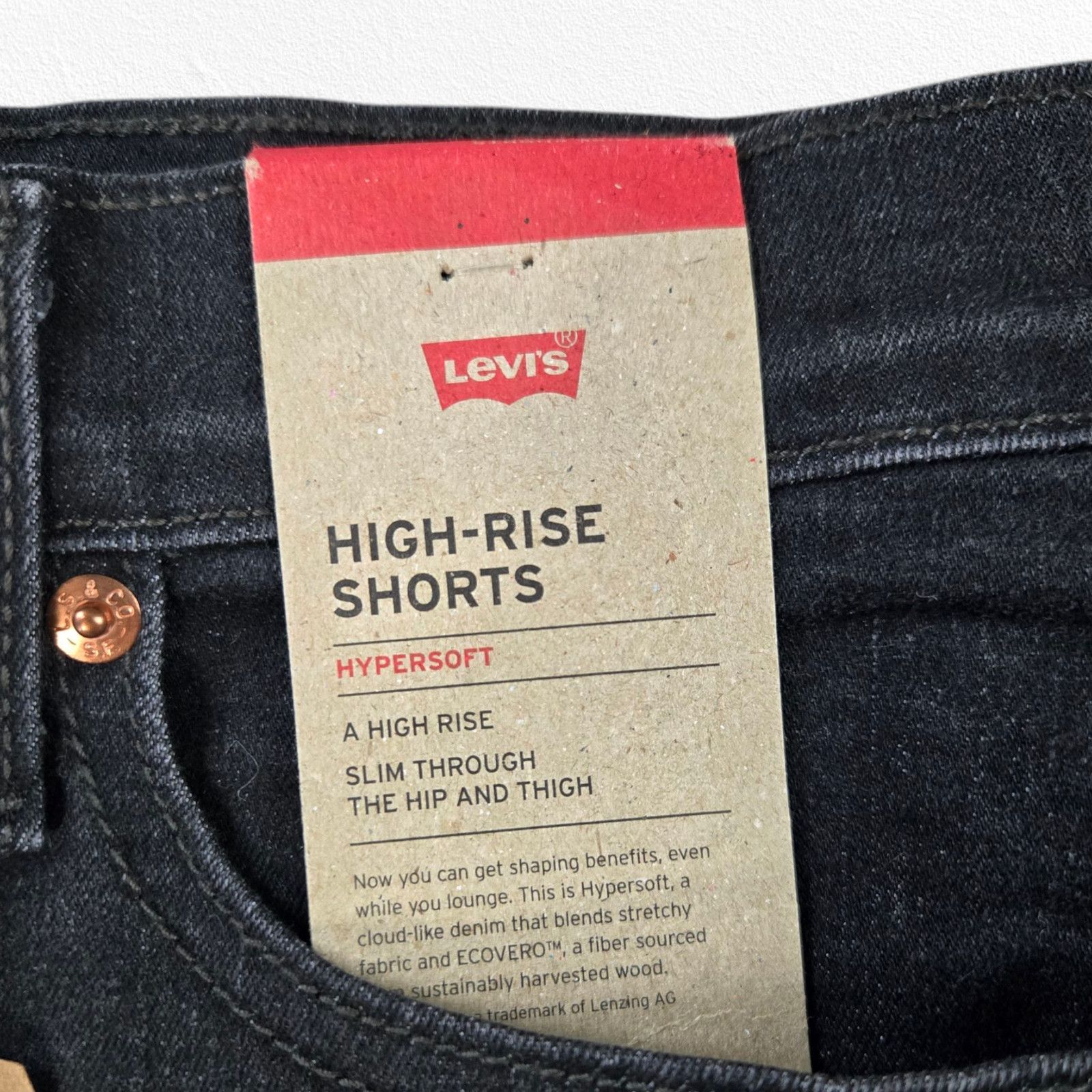Levi's Levi's Black High Rise Cut Off Denim Shorts Size 27 Size 27" / US 4 / IT 40 - 4 Thumbnail