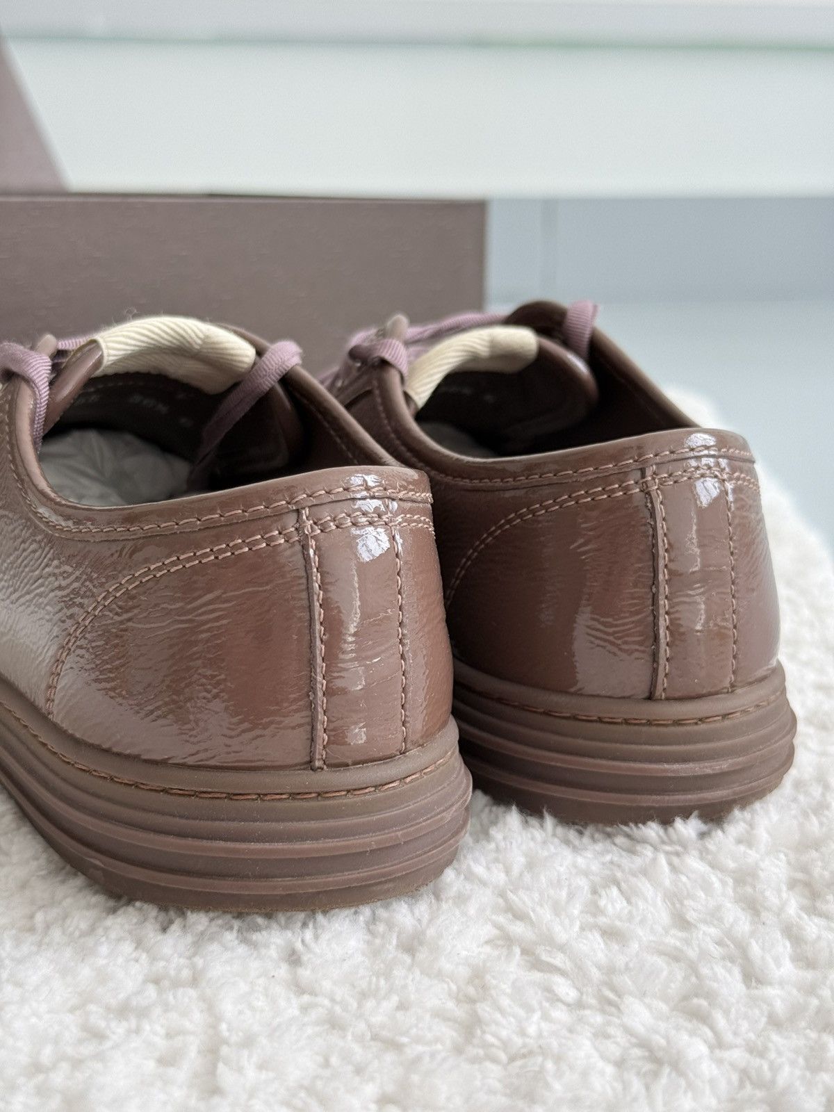 Gucci Gucci Patent Leather Low Top Sneakers Pink GG Lace Up Shoes Size US 7 / IT 37 - 8 Thumbnail