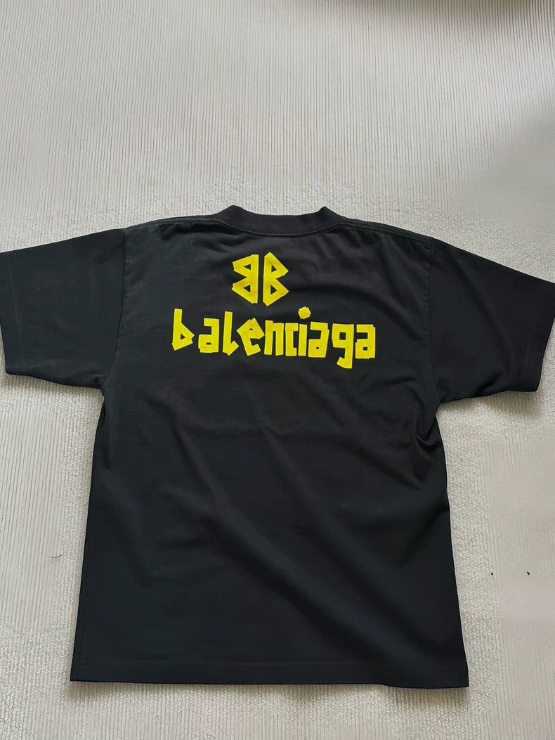 Balenciaga Balenciaga size 10 Washed black tape logo short sleeve 250 Size US M / EU 48-50 / 2 - 2 Thumbnail