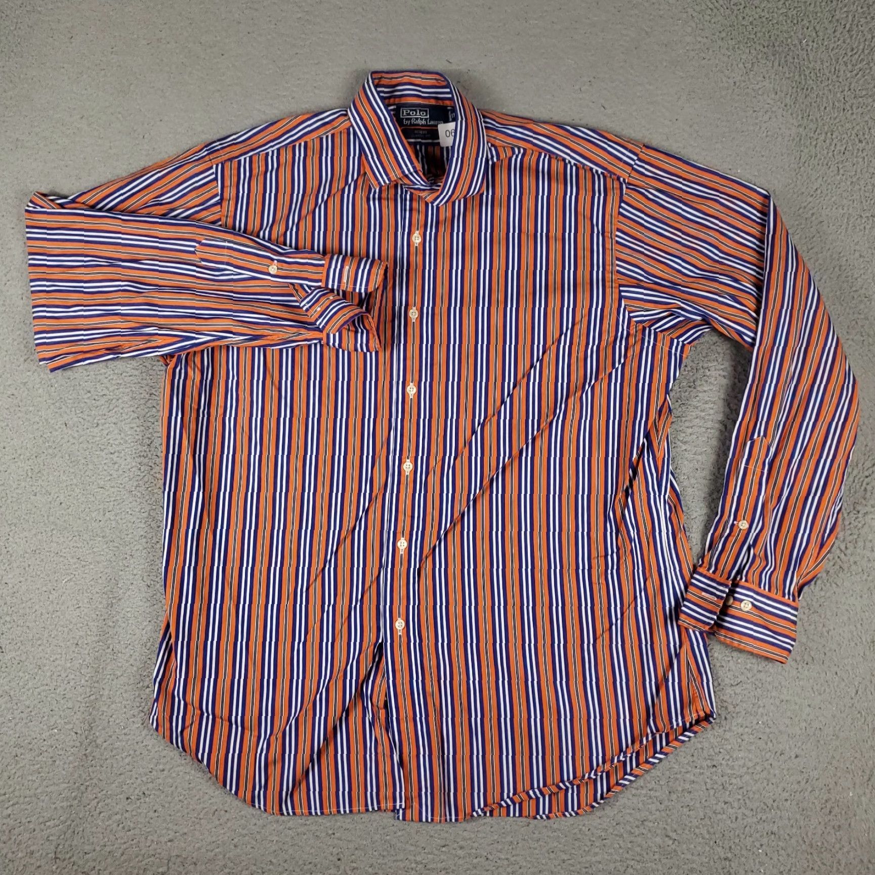 Ralph Lauren Ralph Lauren Shirt Mens XL Orange Blue Striped Pony Button-Up Long Sleeve Regular Fit Size US XL / EU 56 / 4 - 2 Thumbnail