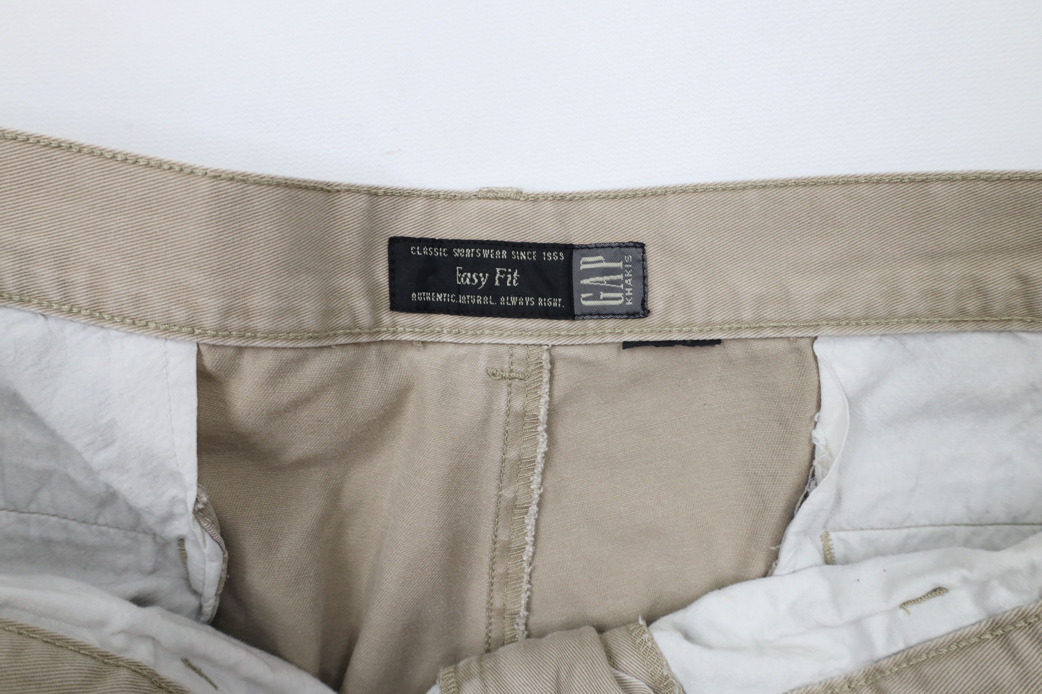 Gap × Vintage Vintage 90s Gap Pleated Cuffed Relaxed Fit Chino Pants Beige Size US 40 / EU 56 - 7 Thumbnail