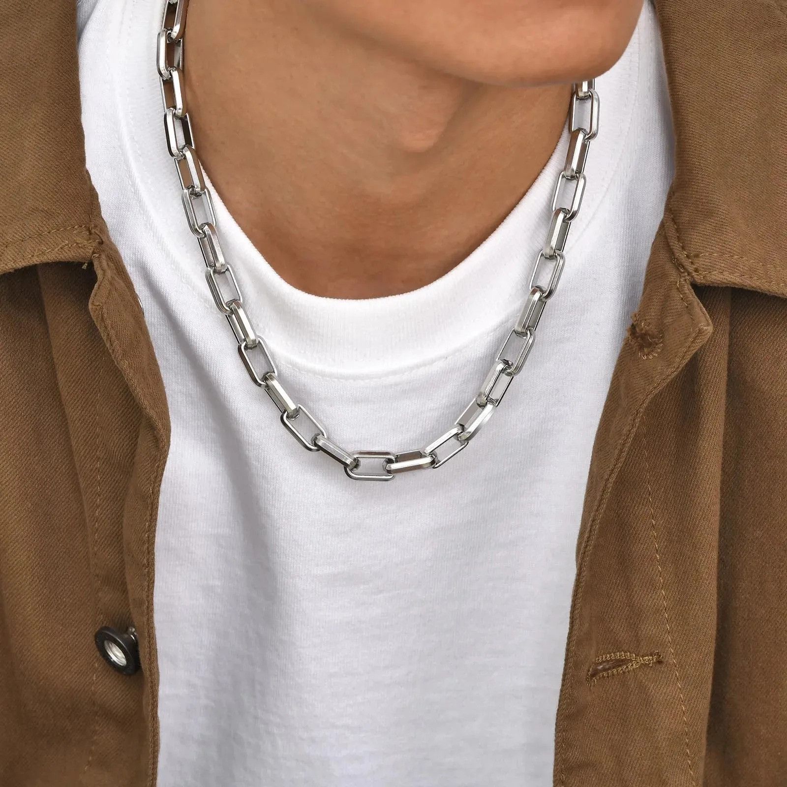 Vintage Rectangle Chain Necklace Size ONE SIZE - 1 Thumbnail