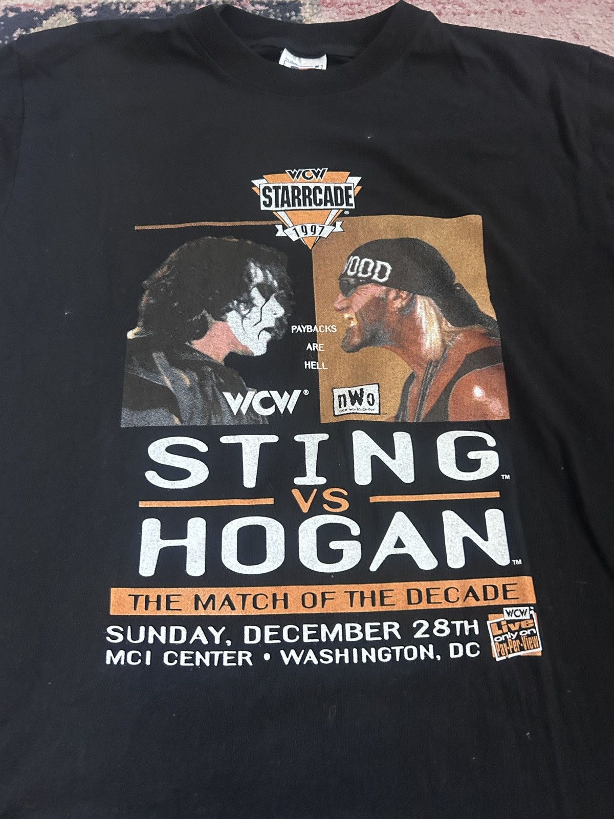 WCW/nWo Vintage 90s WCW Starrcade 1997 Sting vs Hogan Shirt Size US M / EU 48-50 / 2 - 2 Thumbnail