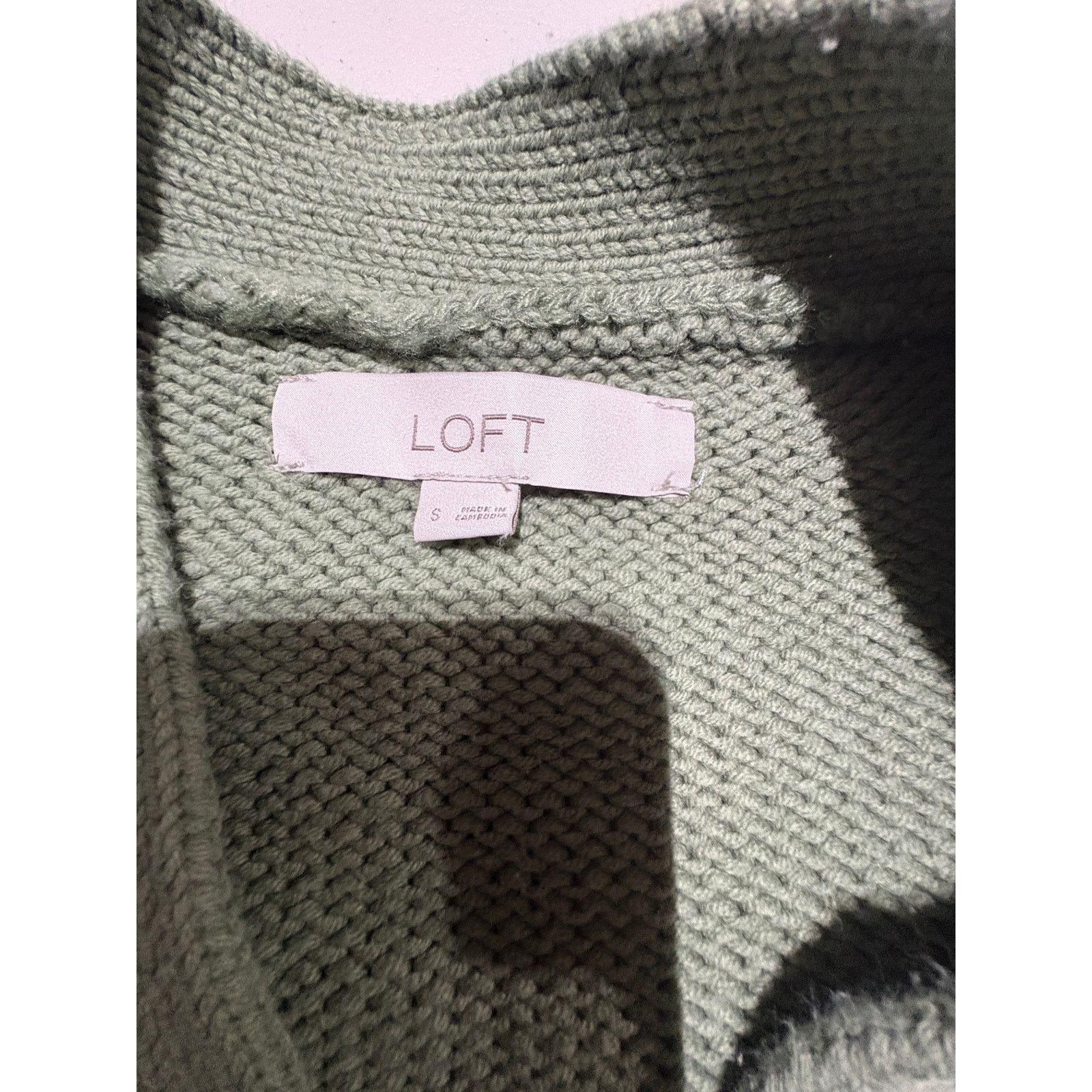Loft LOFT Women’s Small Sage Green Chunky Knit Cardigan Size S / US 4 / IT 40 - 3 Thumbnail