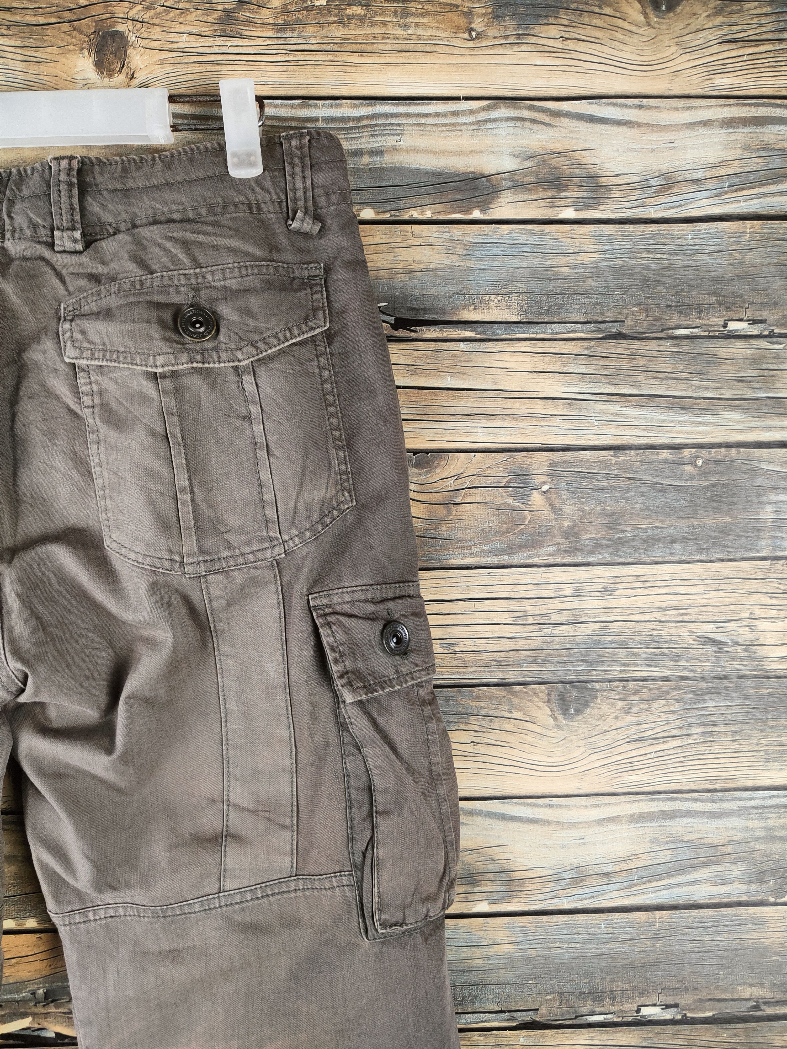 Japanese Brand DL Japan Brown Faded Multipocket Cargo Pants #46-404 Size US 31 - 10 Thumbnail