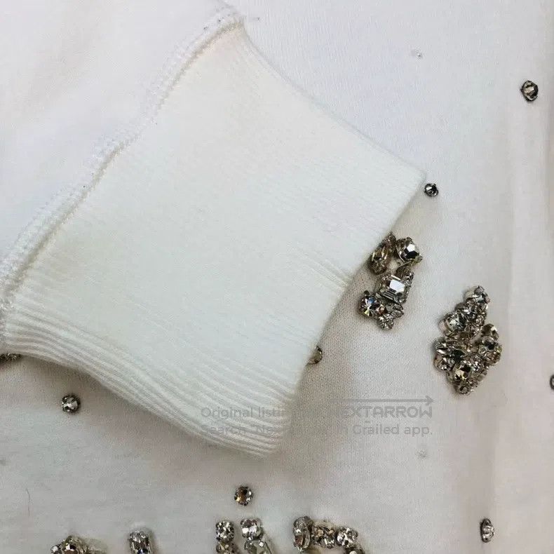 Miu Miu Miu Miu Size S Rhinestone logo plus velvet sweater Size S / US 4 / IT 40 - 5 Thumbnail