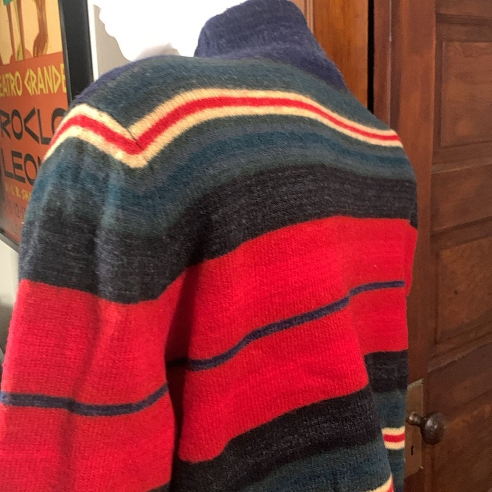 Lauren Ralph Lauren Ralph Lauren wool sweater blanket stripes western rugged Size L / US 10 / IT 46 - 2 Thumbnail
