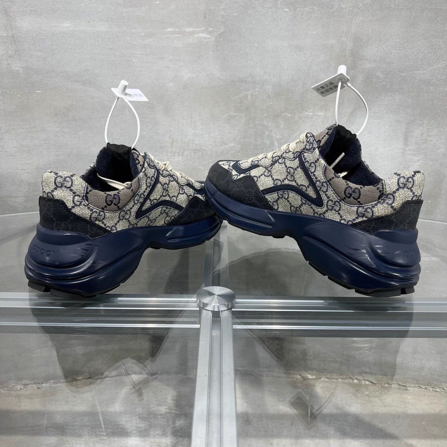 Gucci Gucci Rhyton Cream Blue GG Supreme Monogram Dad Sneaker Size US 7.5 / IT 37.5 - 5 Thumbnail