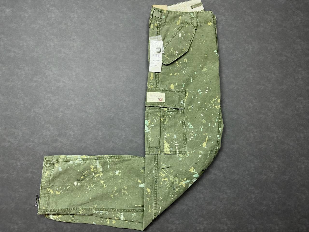 image of Ralph Laurent Denim Supply Mens Pants Cargo Y2K in Green (Size 28)