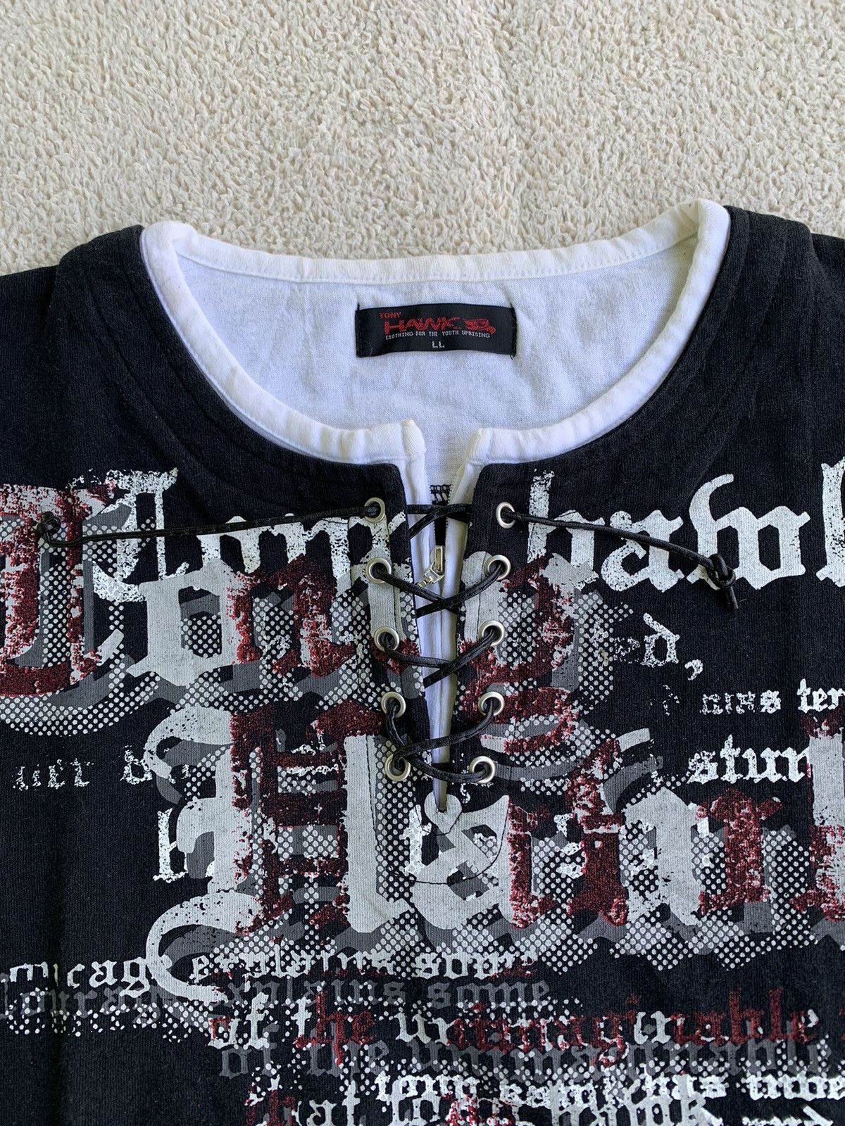 14th Addiction × KMRii × Yasuyuki Ishii Tony Hawk Jpn Double Layer Poem Tshirt Size US L / EU 52-54 / 3 - 5 Thumbnail