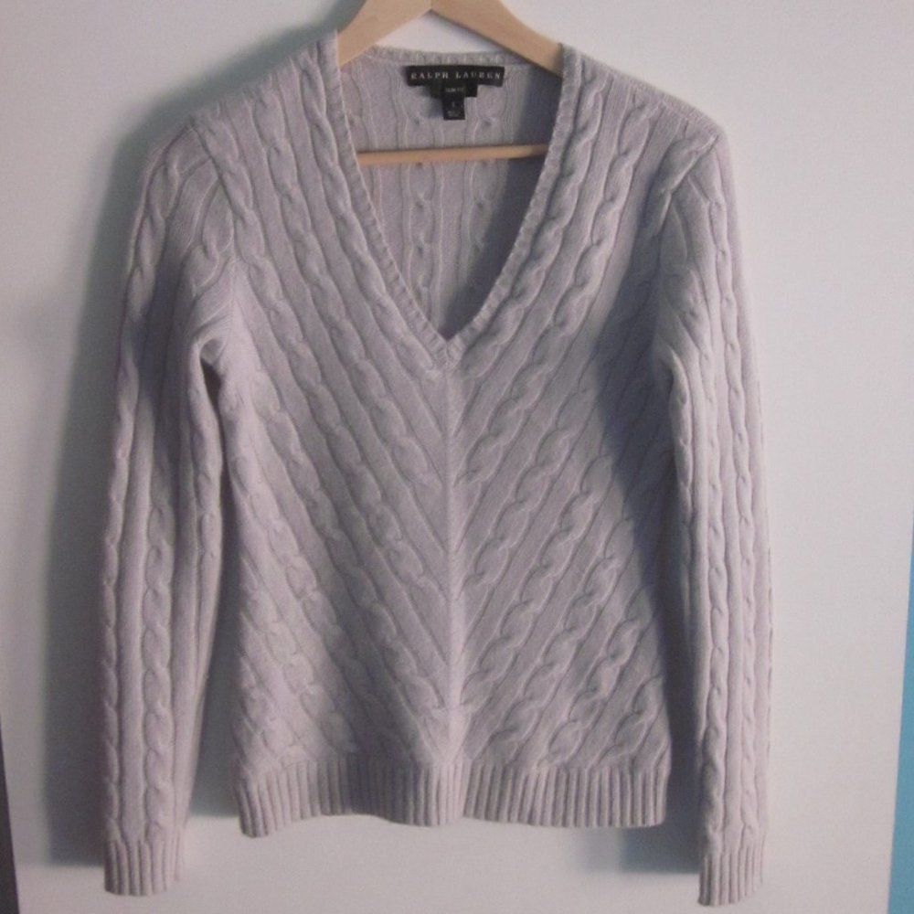 Ralph Lauren Black Label Ralph Lauren Black Label Cabled V-Neck Pullover Slim Fit Si Size S / US 4 / IT 40 - 3 Thumbnail