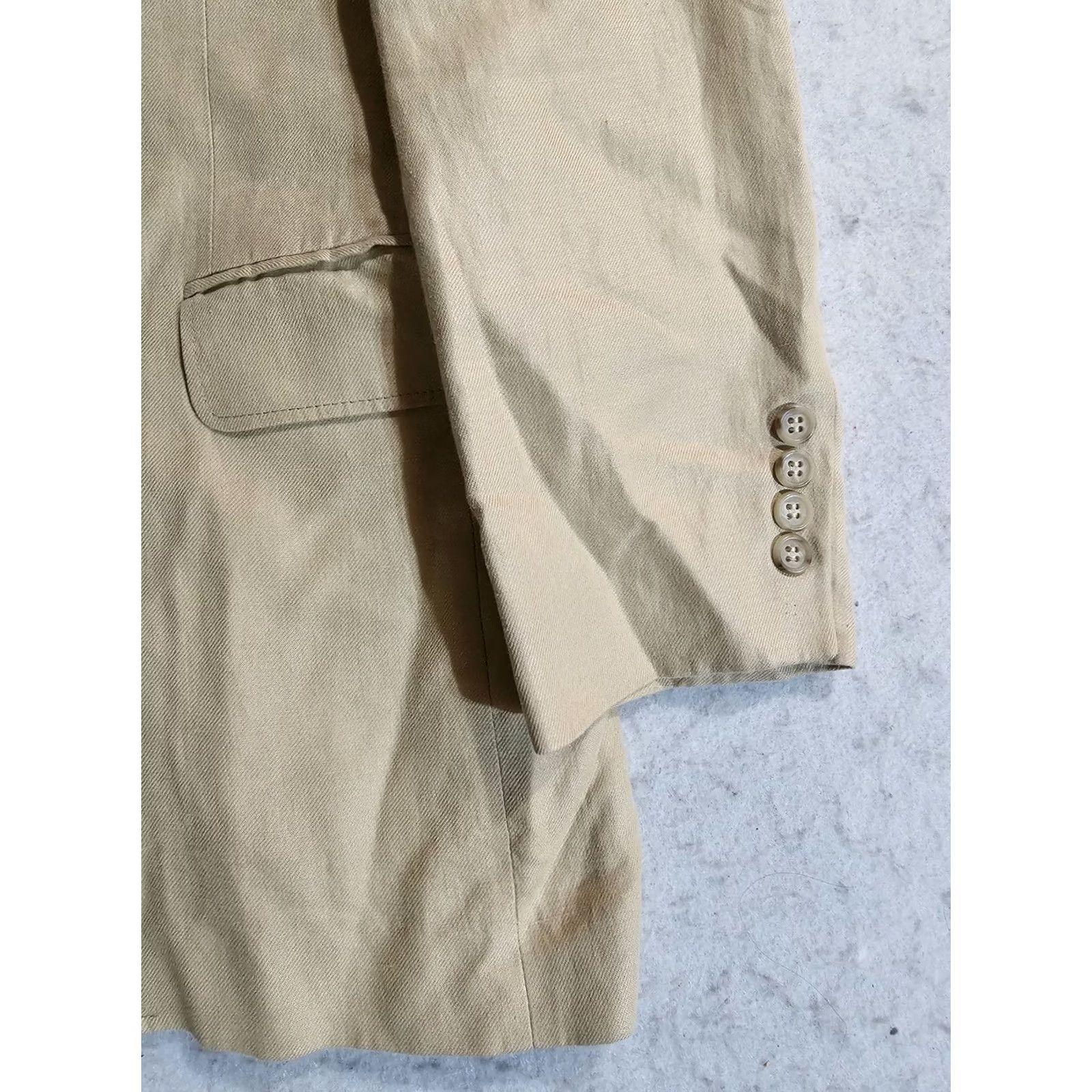 J.Crew VINTAGE J.CREW Blazer Linen Beige Mens Sz 38 Regular Blazer Blazer, J.CREW, 100% Irish Linen, Single-Breasted, Notch Lapel, Dry Clean Only Size 38R - 6 Thumbnail