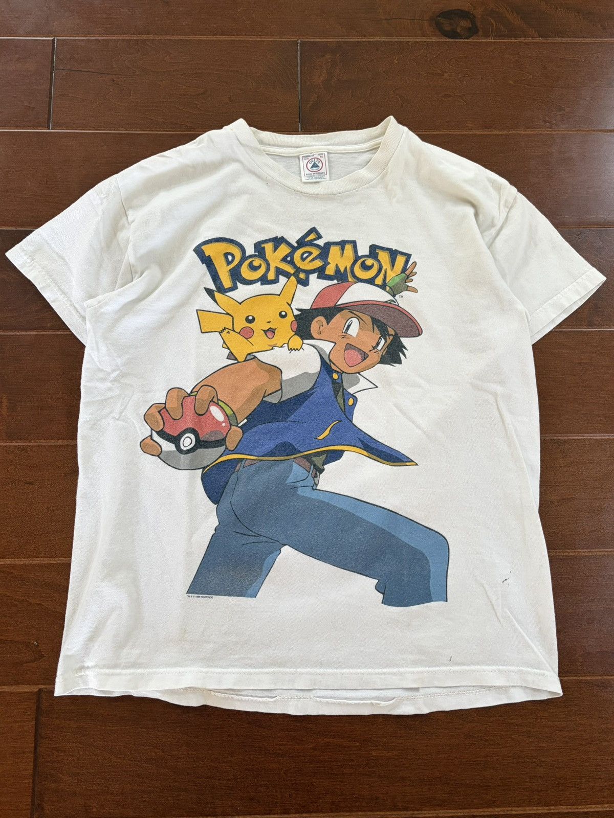 Pokemon Vintage 1999 White Ash Ketchum Pikachu Pokemon Shirt Size US S / EU 44-46 / 1 - 1 Thumbnail