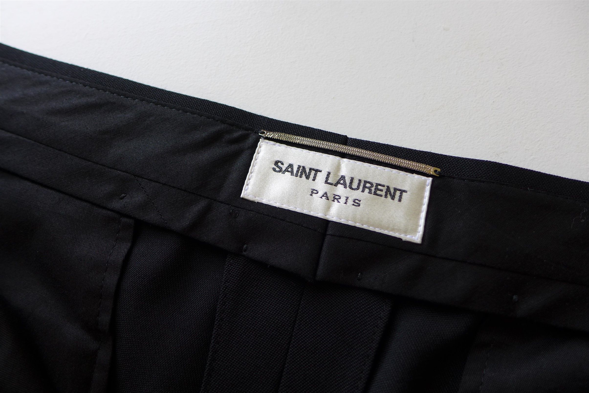Saint Laurent Paris Saint Laurent Slim Fit Tuxedo Trousers - Black Wool Size US 34 / EU 50 - 12 Thumbnail