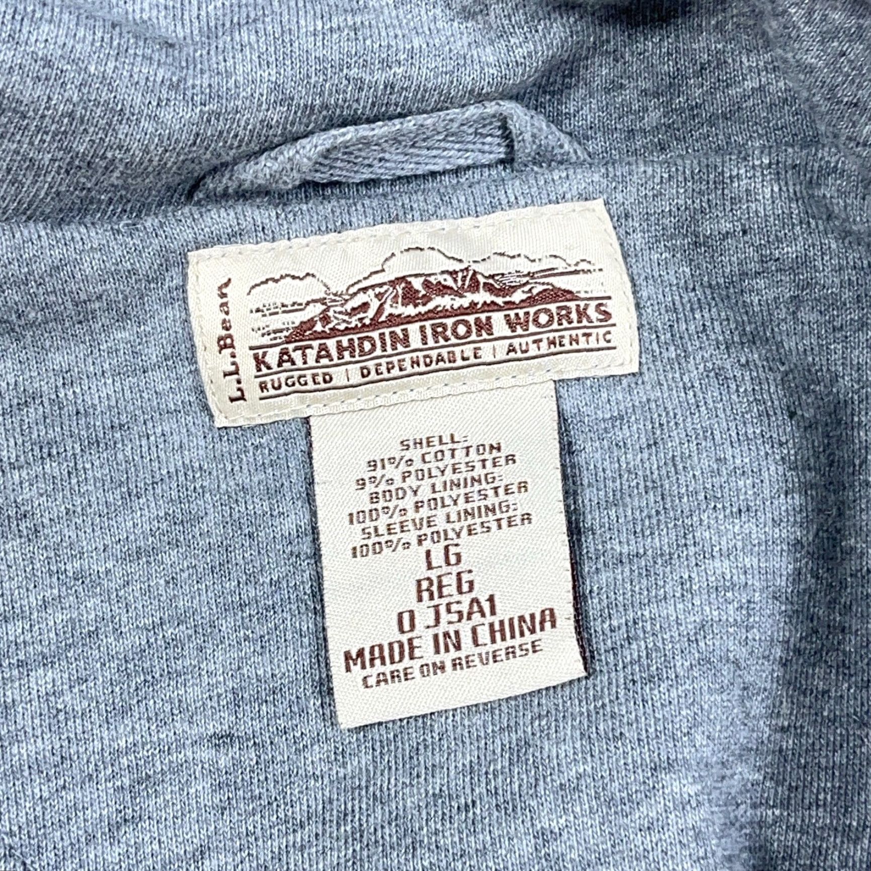 Vintage VINTAGE LL Bean Katahdin Iron Works Jacket Men Large Gray Bomber Full Zip Fleece Lined Size US L / EU 52-54 / 3 - 3 Thumbnail