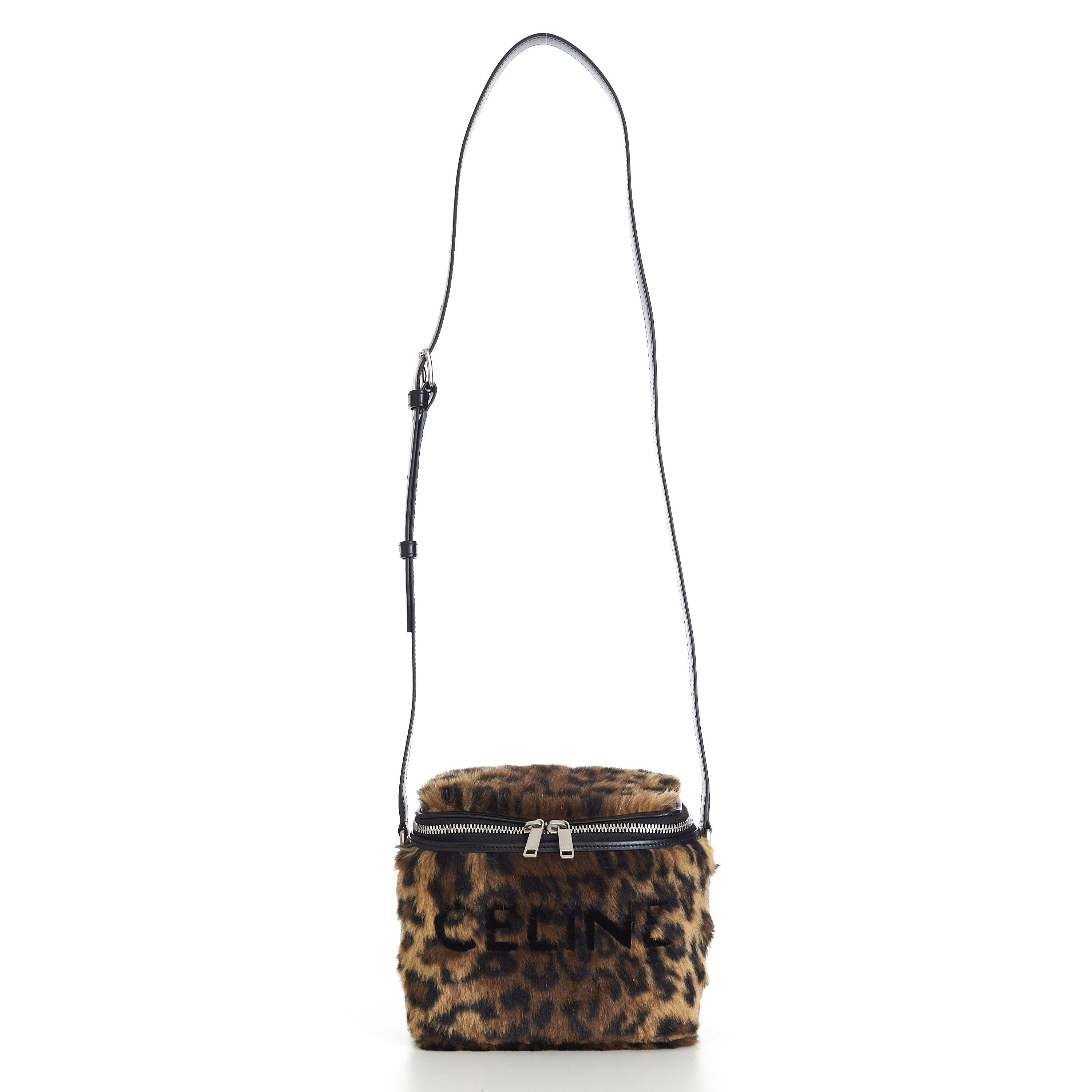 Celine Box Bag In Fluffy Leopard Textile With Celine Print Size ONE SIZE - 1 Thumbnail