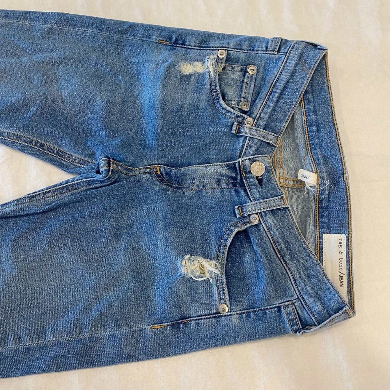 Rag & Bone Rag & Bone Women's Skinny Jean Distressed Raw Hem - 24 Size 24" / US 00 / IT 34 - 4 Thumbnail