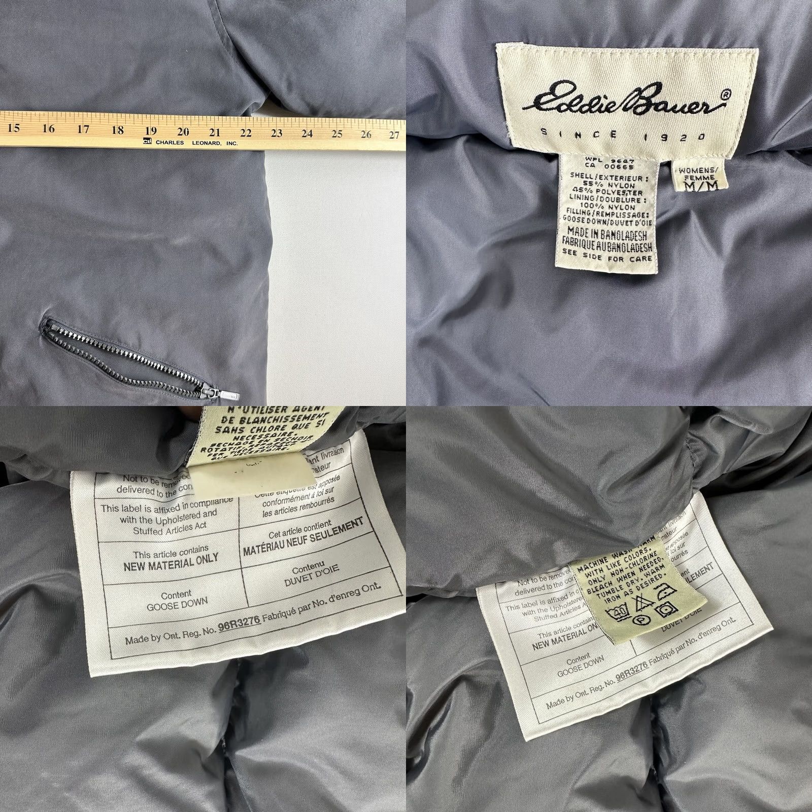 Eddie Bauer VINTAGE Eddie Bauer Hooded Parka Jacket Womens M Goose Down WPL-9647 CA00665 Gray Winter Full Zip Insulated Outdoor Outdoor Size M / US 6-8 / IT 42-44 - 8 Thumbnail