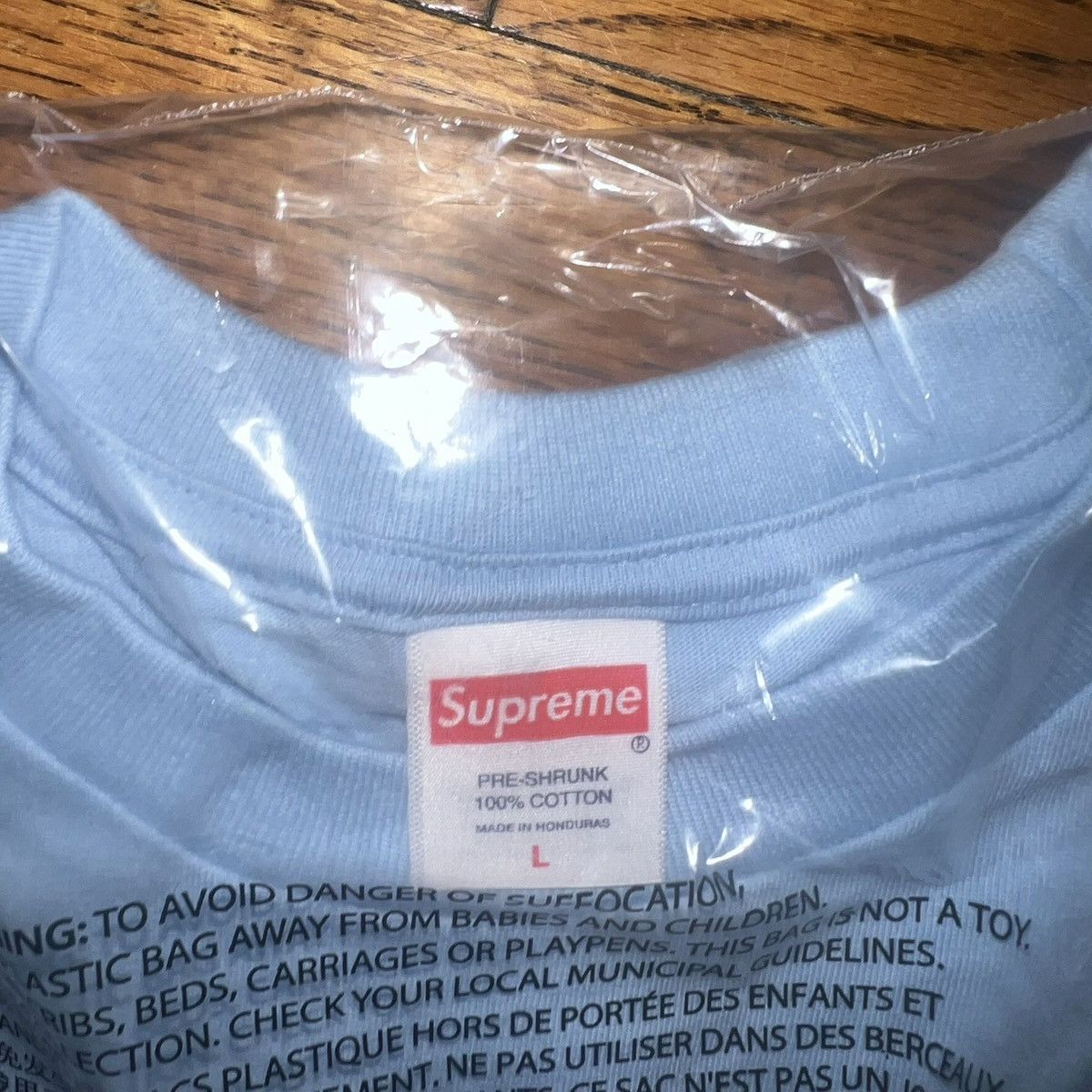 Supreme In-Hand Supreme Evolution Tee Powder Blue Size: Large Size US L / EU 52-54 / 3 - 3 Thumbnail