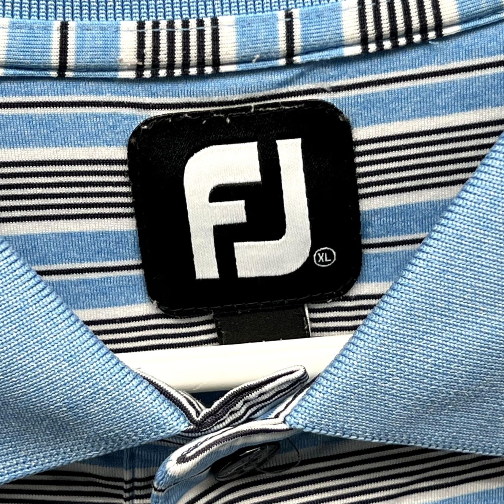 Footjoy FootJoy Polo Shirt Mens XL Blue Stripe Belmont Country Club Golf Performance Shirt Short Sleeve Mens XL Blue Stripe Size US XL / EU 56 / 4 - 6 Thumbnail