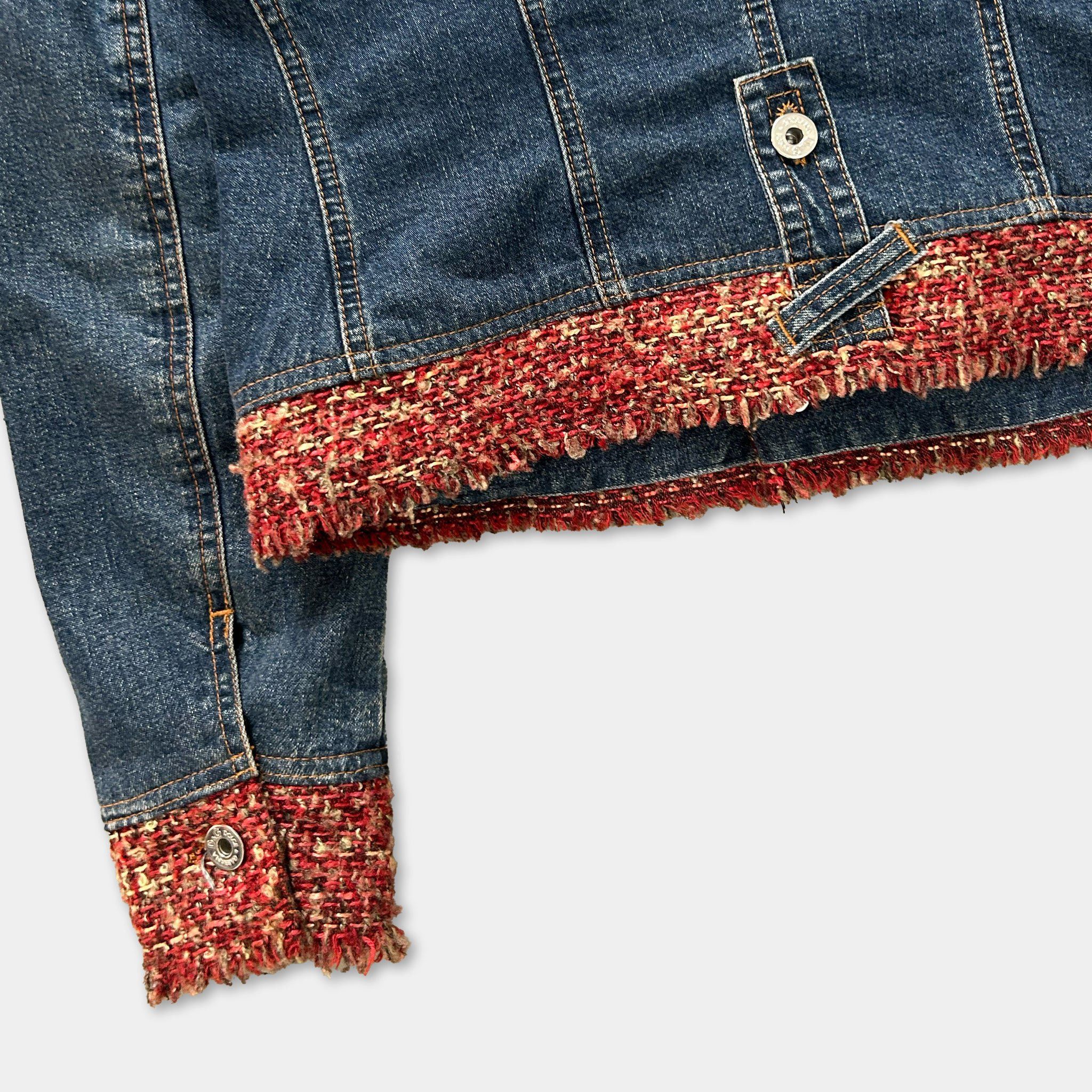 Dolce & Gabbana Dolce & Gabbana Red Tweed Denim Jacket Size US S / EU 44-46 / 1 - 5 Thumbnail