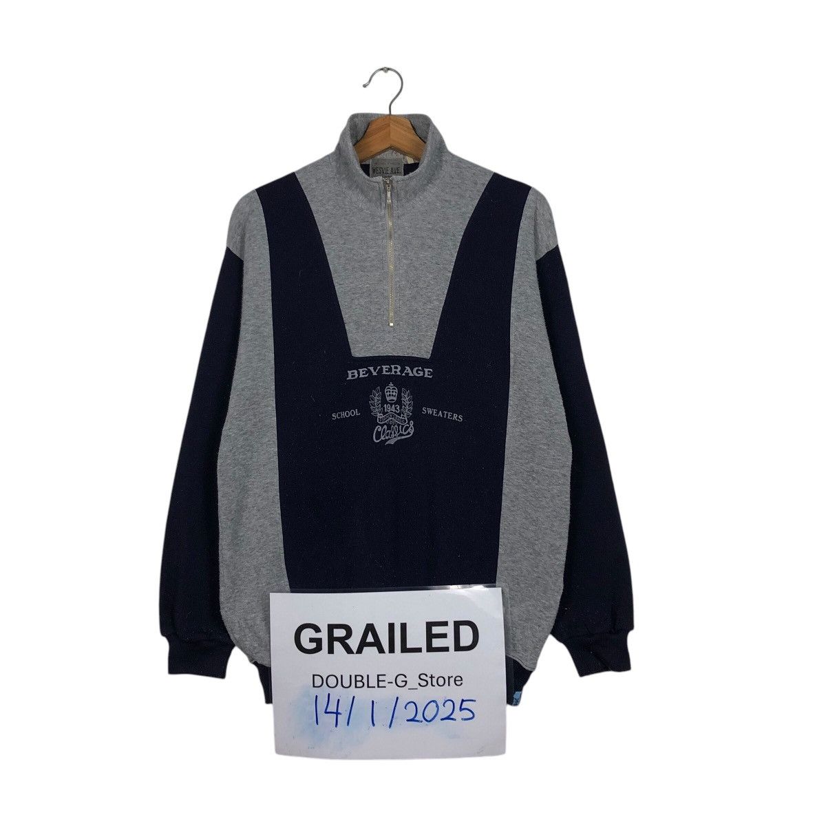 Japanese Brand × Vintage 📌Vintage Half Zipper Sweatshirt Beverage Big Logo Size US M / EU 48-50 / 2 - 1 Thumbnail