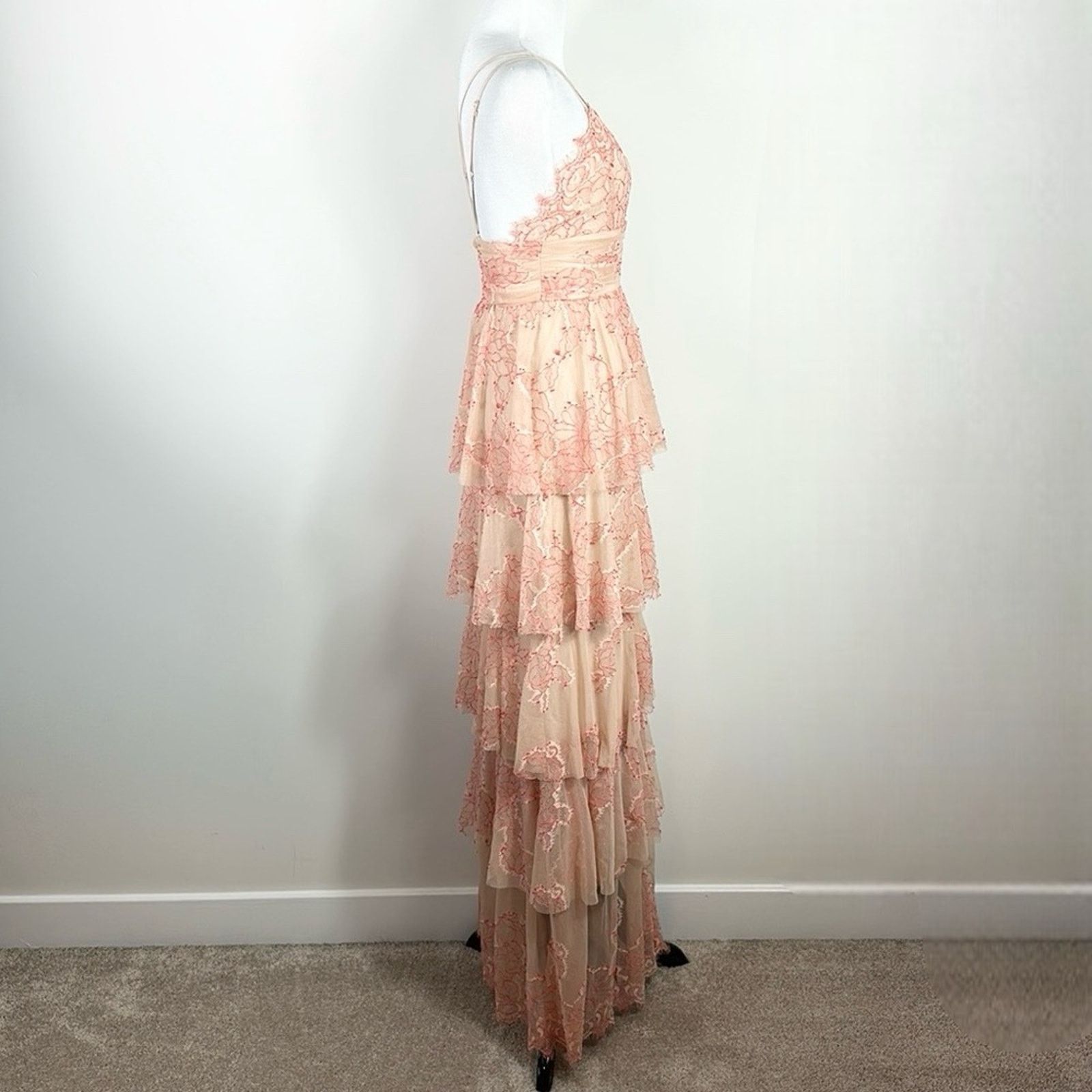 Alice McCall Alice McCall Love Is Love Tiered Lace Maxi Gown Dress Size 2 Size XS / US 0-2 / IT 36-38 - 4 Thumbnail