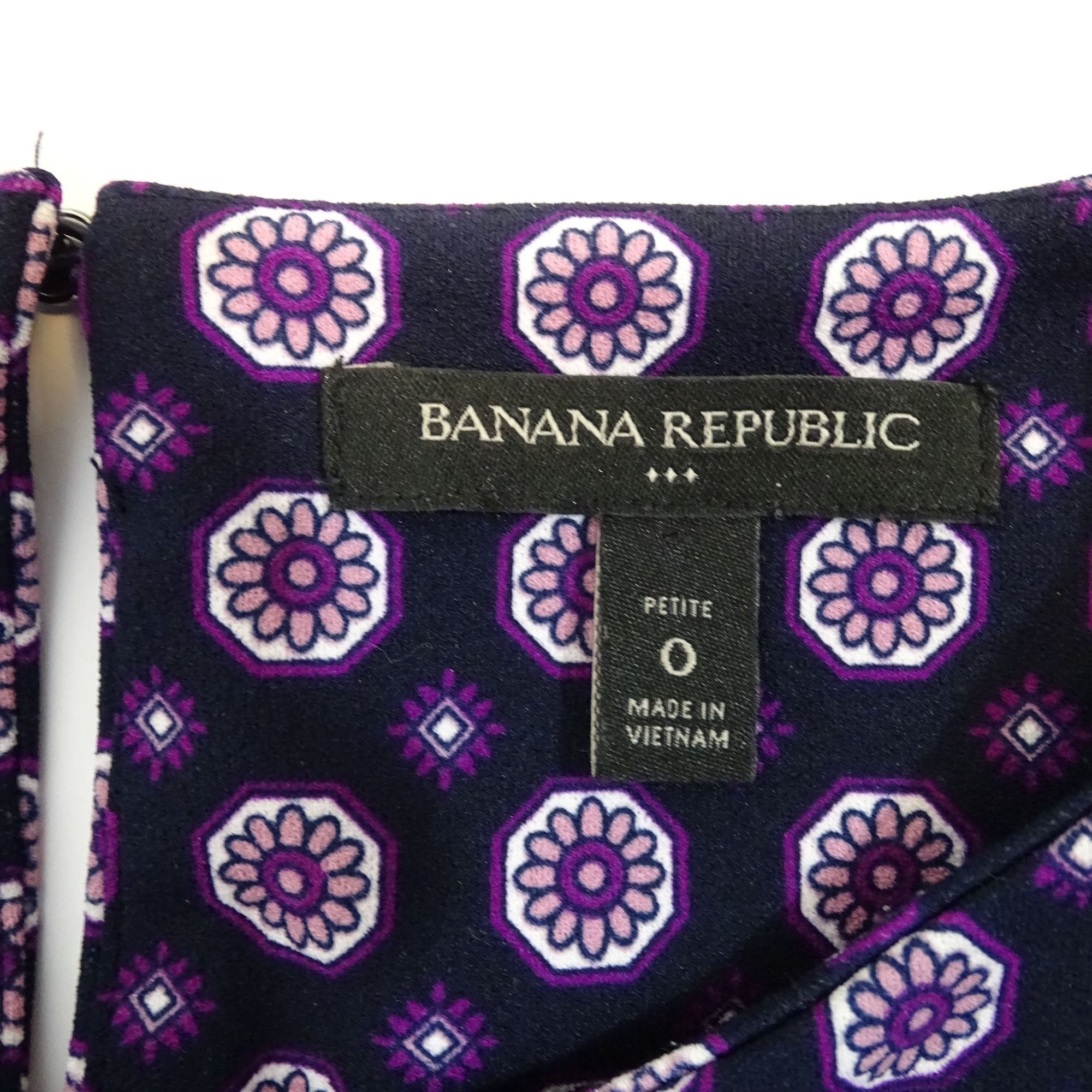 Banana Republic Banana Republic Floral Geometric Short Sleeve Mini Dress 0P Size XS / US 0-2 / IT 36-38 - 7 Thumbnail