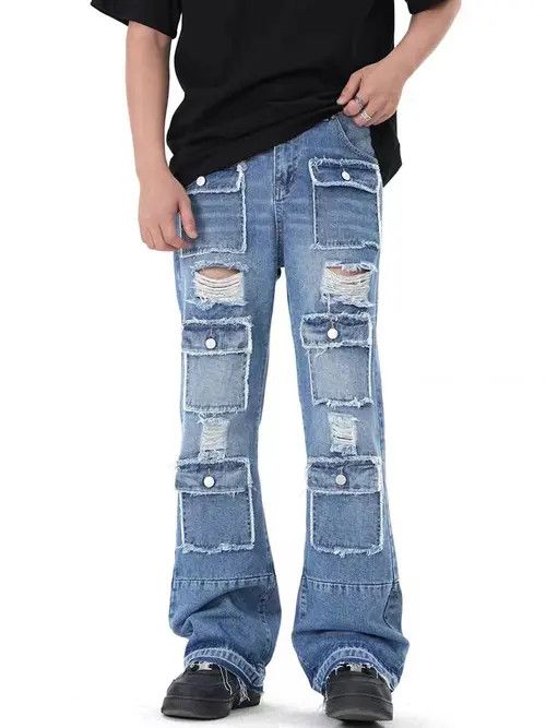 VIBE Street hip-hop three-dimensional multi-pocket design jeans Size US 30 / EU 46 - 6 Thumbnail