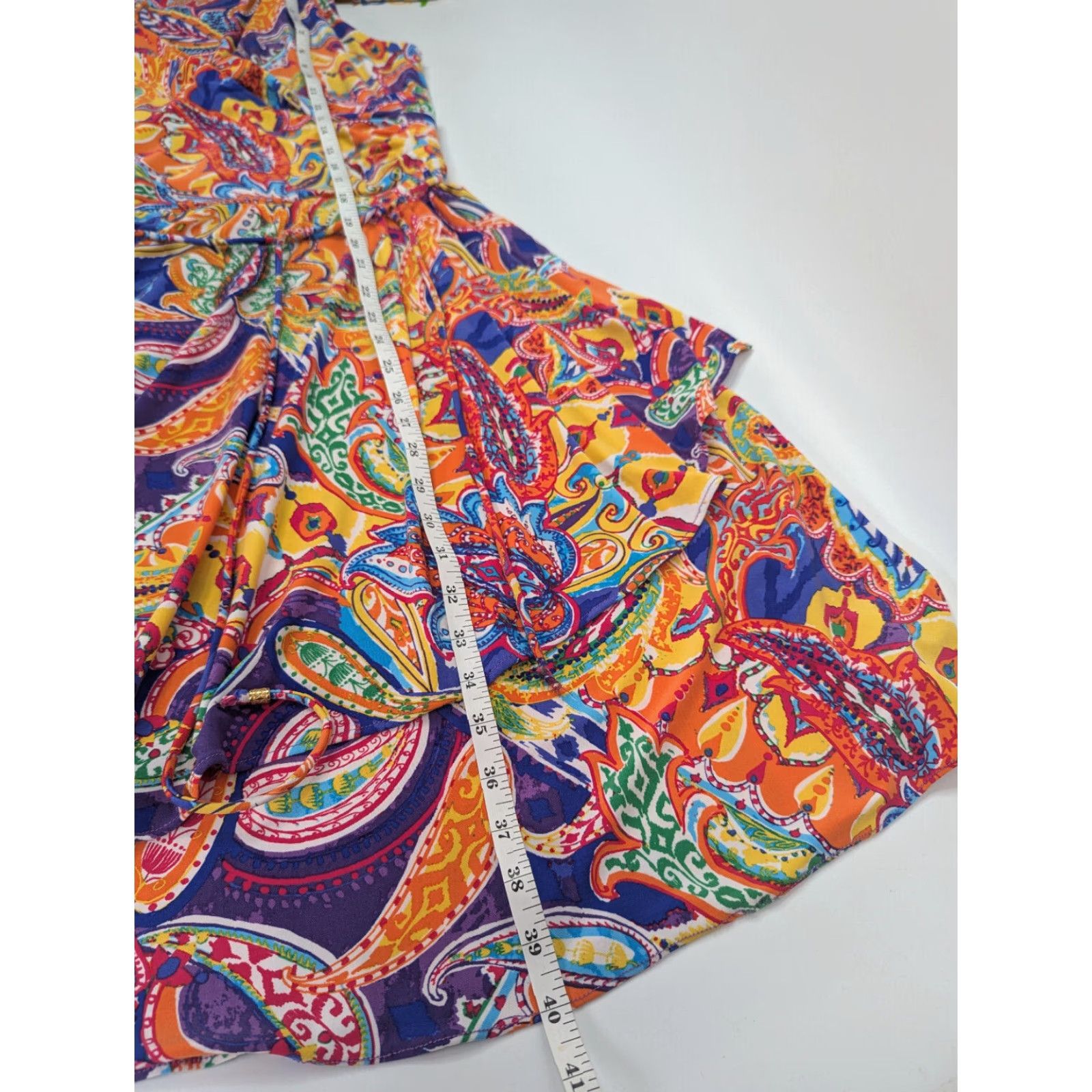 Ralph Lauren Lauren Ralph Lauren Women's Medium Dress Floral Paisley Multicolor Faux Wrap Size M / US 6-8 / IT 42-44 - 5 Thumbnail