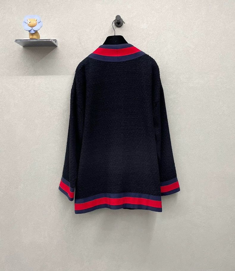 Gucci Gucci Size 36 Black striped cardigan jacket size 36 2502-N Size US XS / EU 42 / 0 - 2 Thumbnail